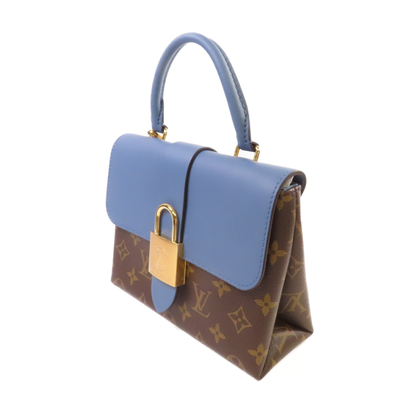 LOUIS VUITTON Monogram Locky BB 2Way Shoulder Bag金扣手挽肩背兩用袋啡色/藍色
