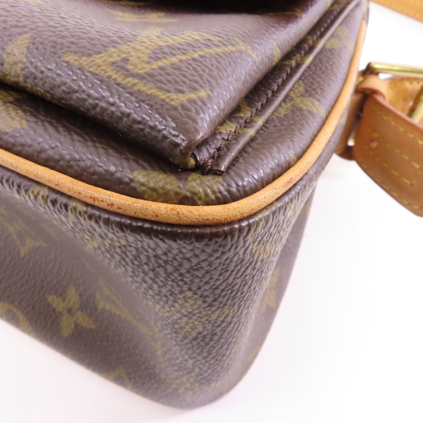 LOUIS VUITTON Monogram Viva Cite MM金扣肩背袋啡色