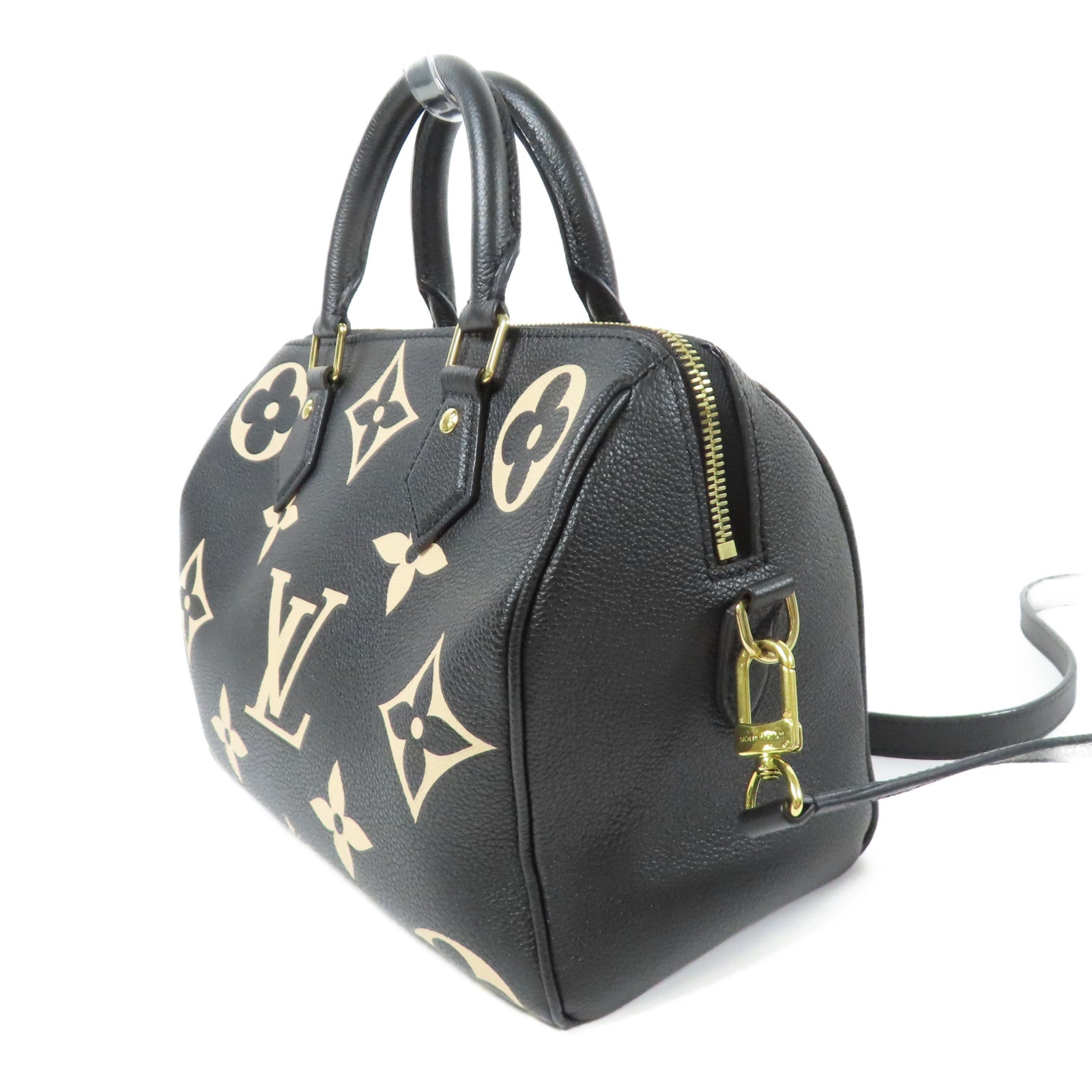 LOUIS VUITTON Monogram Empreinte Speedy Bandouliere 25金扣手挽肩背兩用袋