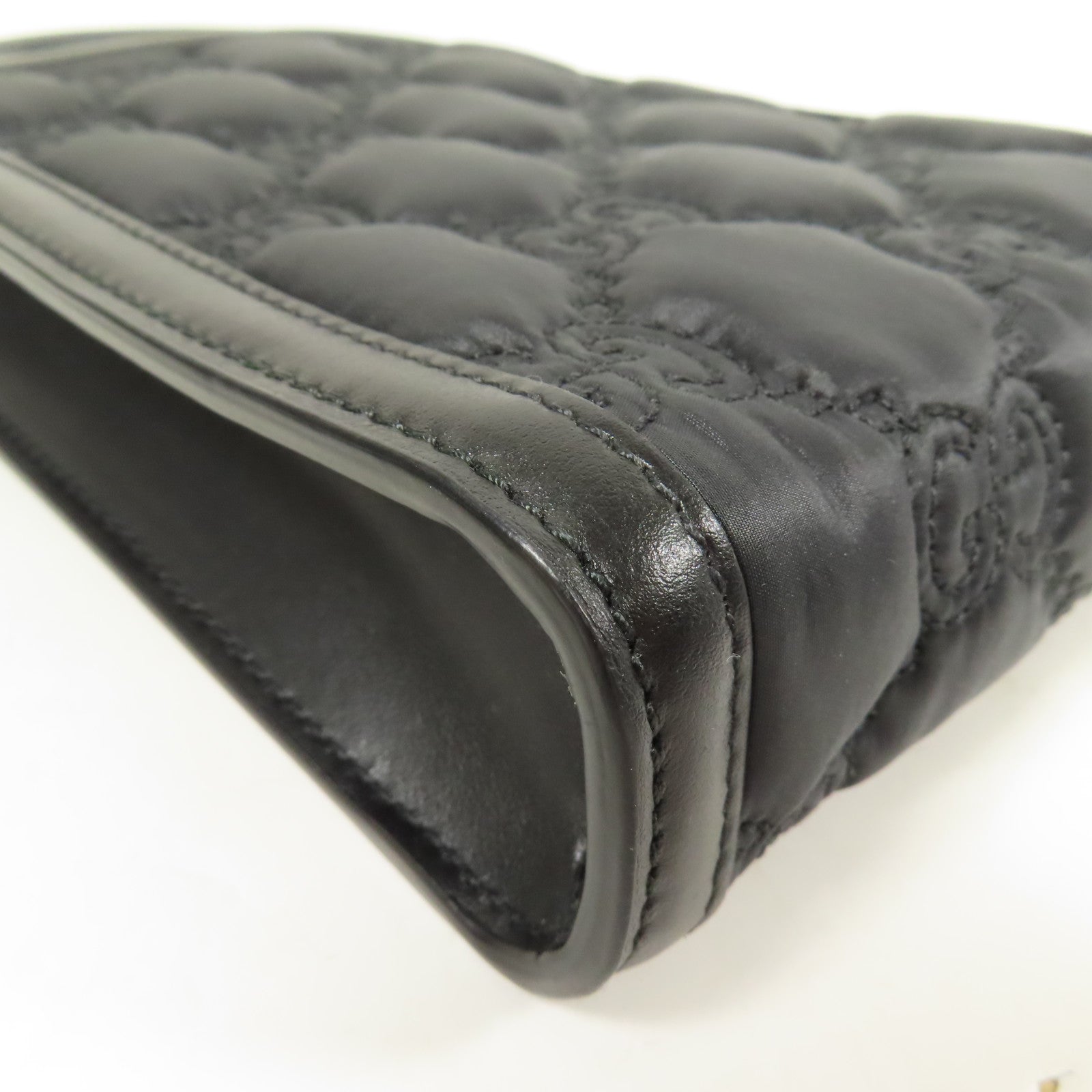 GUCCI SHW GG Matelasse Top Handle Bag 2 Way Shoulder 723776 Leather Black