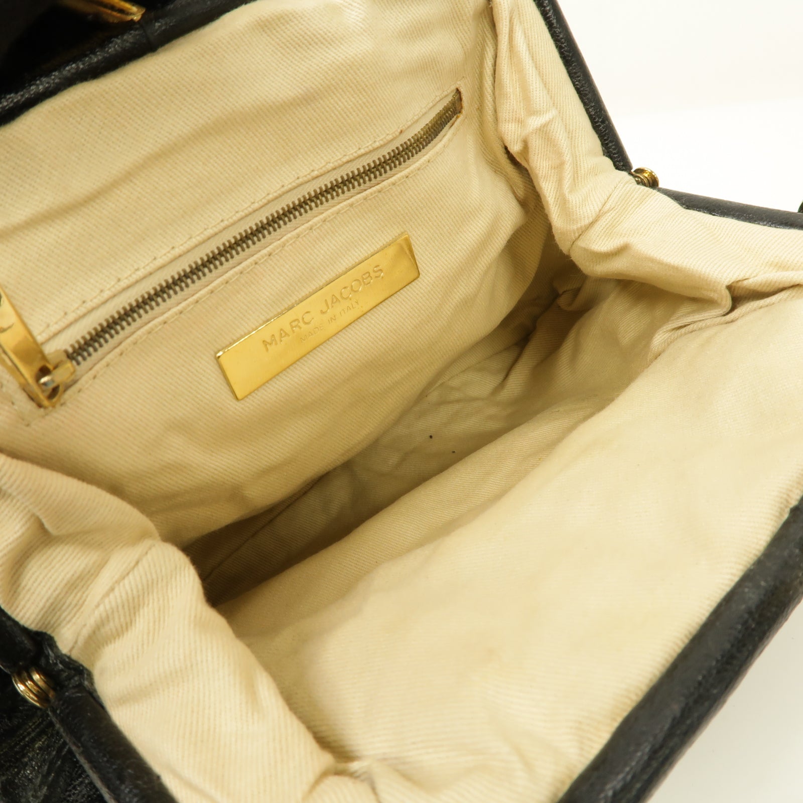 MARC JACOBS 牛皮皮革Shoulder Bag金扣鏈帶肩背袋黒色