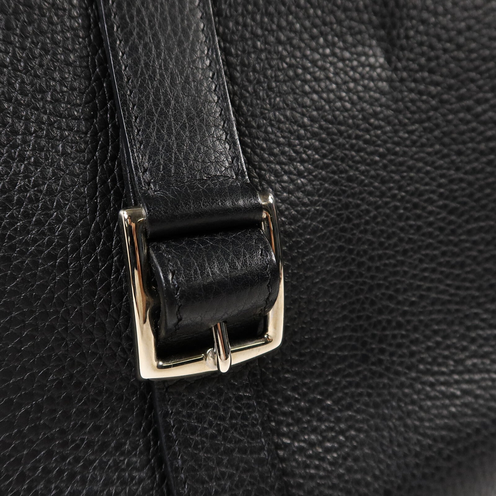 HERMES Clemence皮革Halzan 31手挽肩背兩用袋Noir