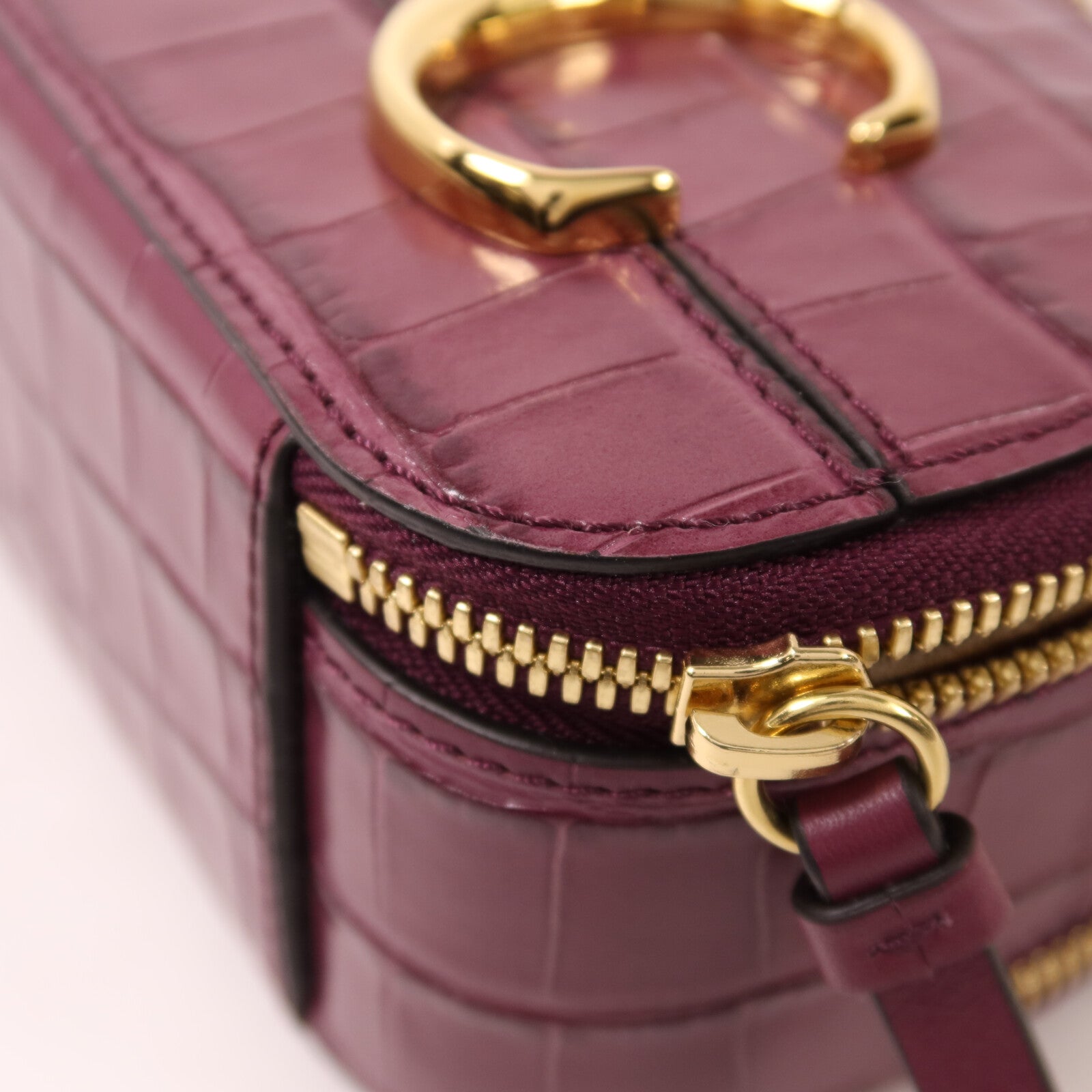 Chloe 牛皮皮革Mini C Bag金扣鏈帶手挽肩背兩用袋