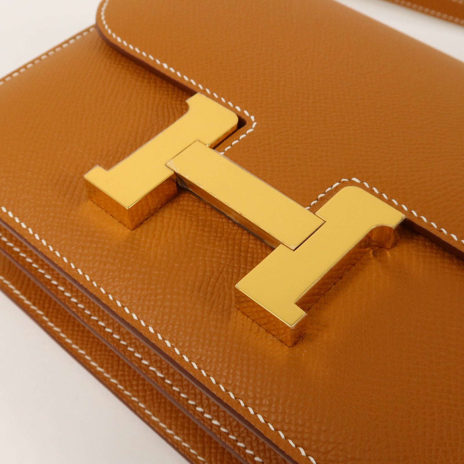 HERMES Epsom皮革Constance Mini肩背袋Gold