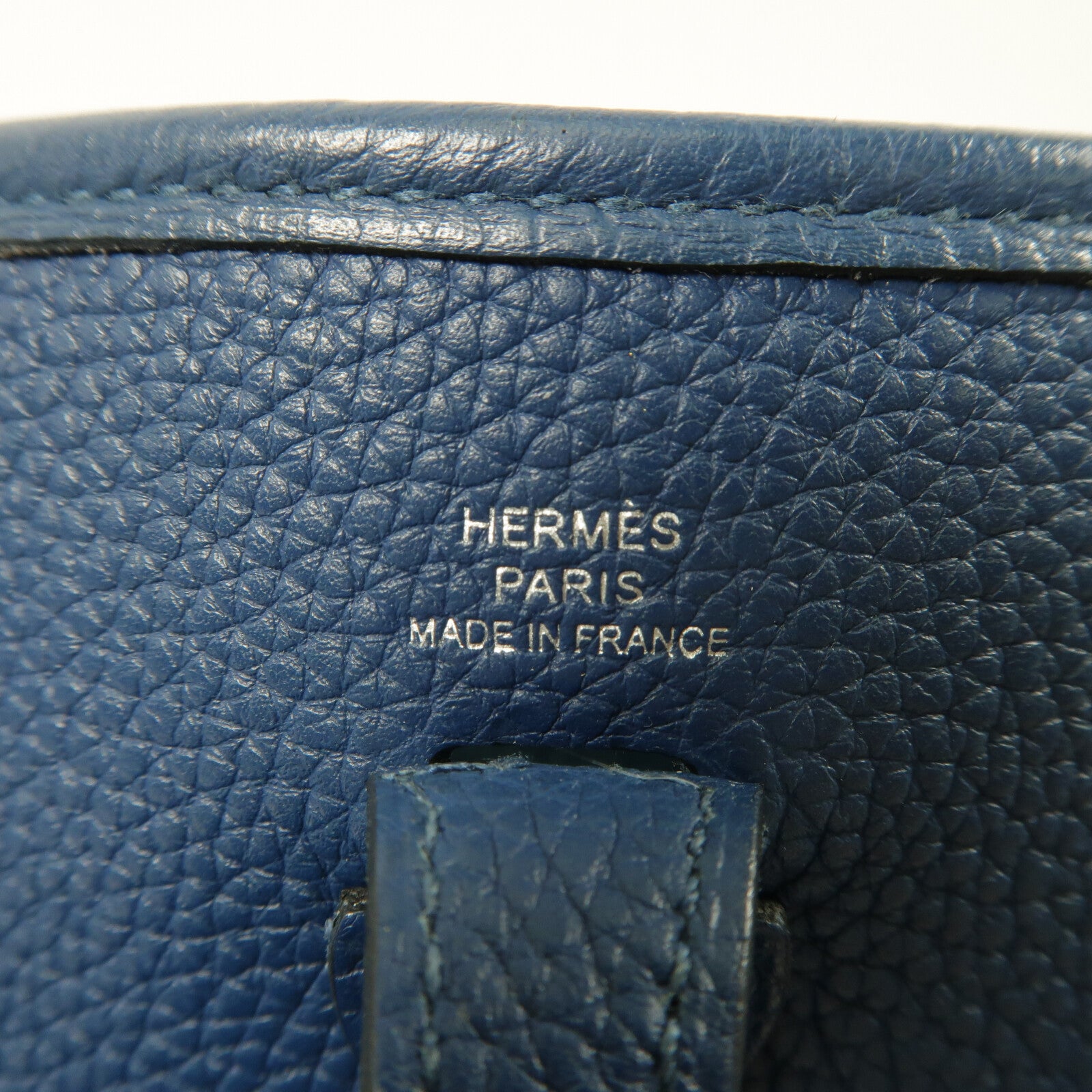 HERMES Clemence皮革Evelyne TPM肩背袋Bleu De Prusse