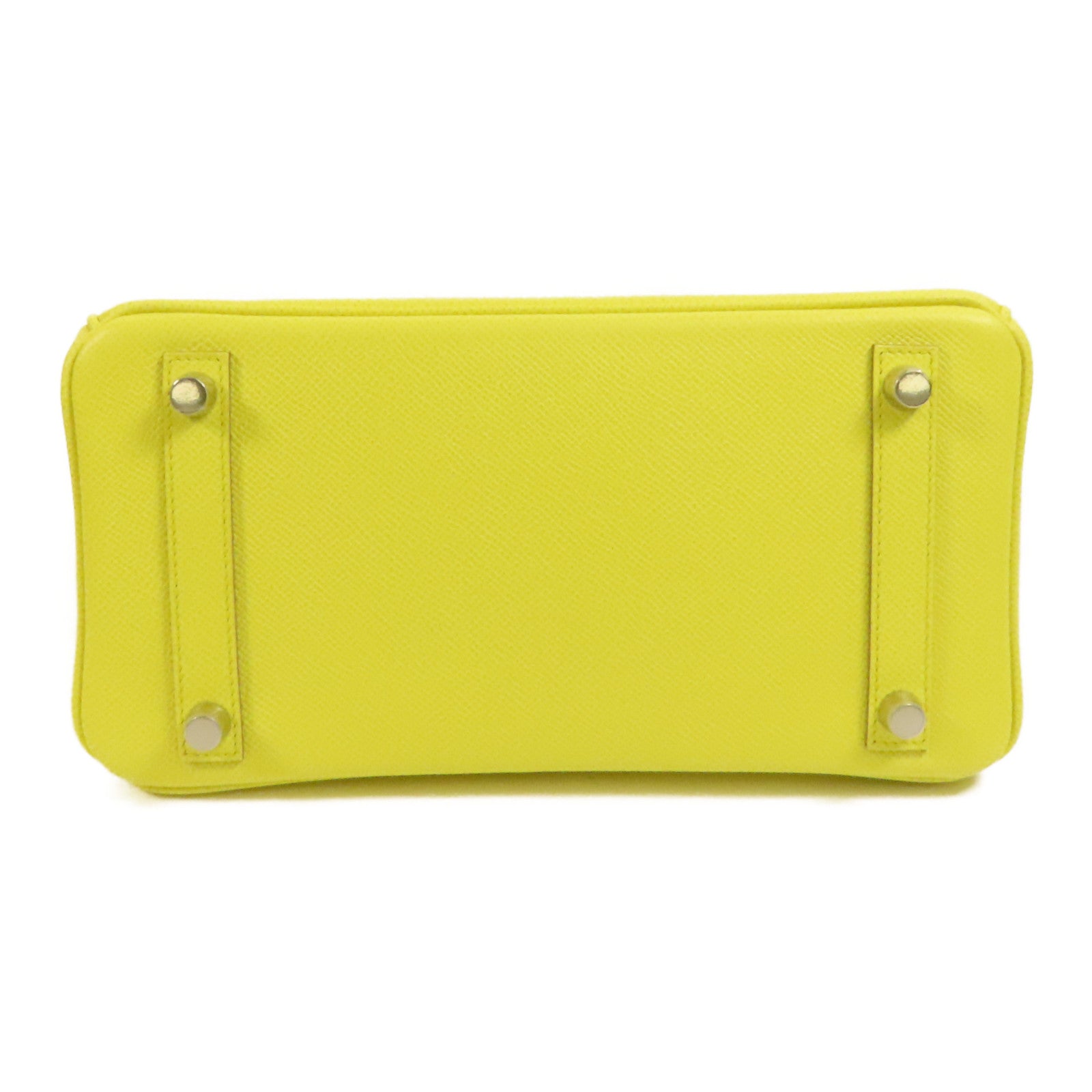 HERMES Epsom皮革Birkin 25銀扣手挽袋Lime