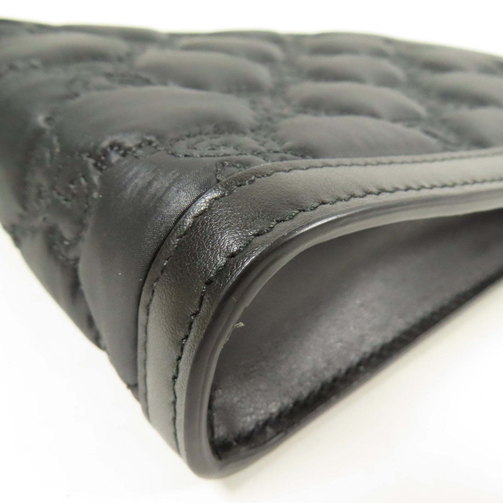 GUCCI SHW GG Matelasse Top Handle Bag 2 Way Shoulder 723776 Leather Black