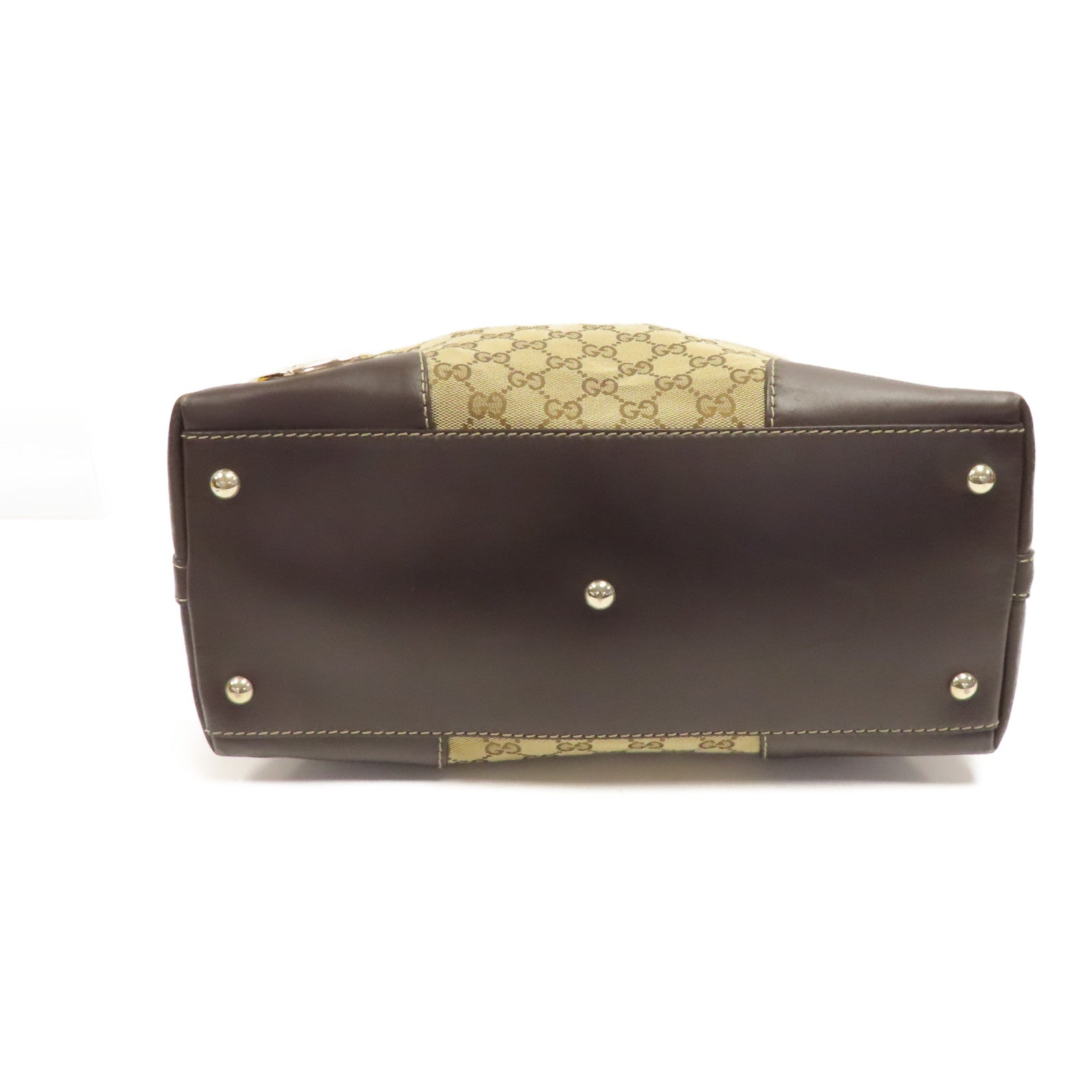 GUCCI 帆布Shoulder Bag金扣肩背袋棕色