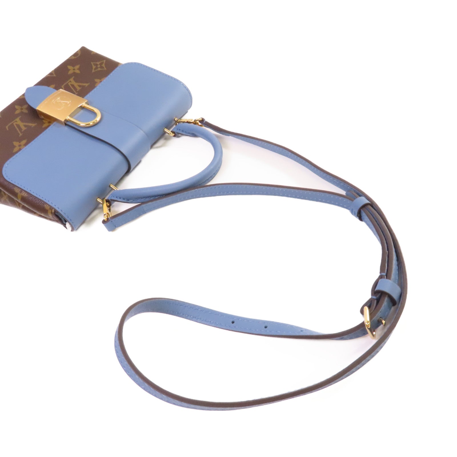 LOUIS VUITTON Monogram Locky BB 2Way Shoulder Bag金扣手挽肩背兩用袋啡色/藍色