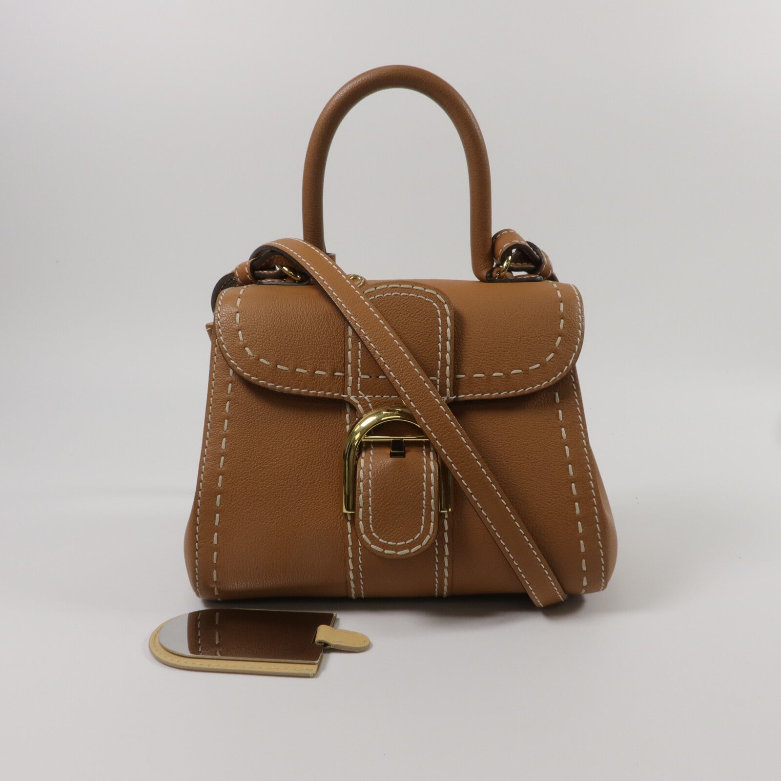 Delvaux 牛皮皮革Brillant Mini手挽肩背兩用袋