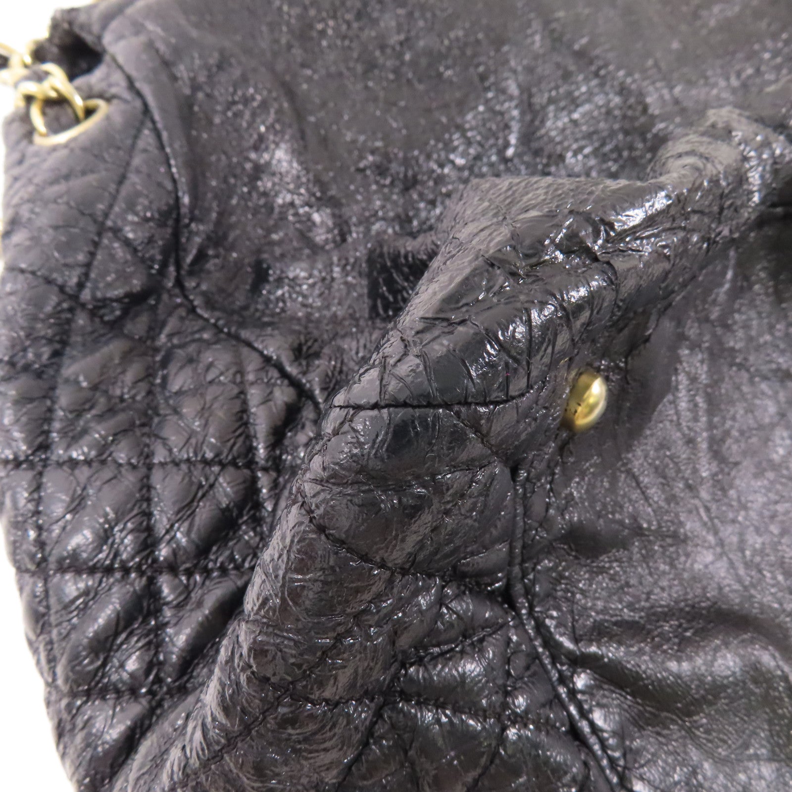 CHANEL 皮革Chain Shoulder金扣鏈帶肩背袋