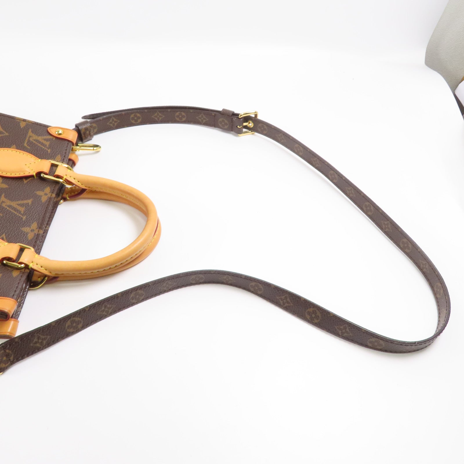 LOUIS VUITTON LV GHW Sac Plat BB 2 Way Shoulder Bag M46265 Monogram Brown