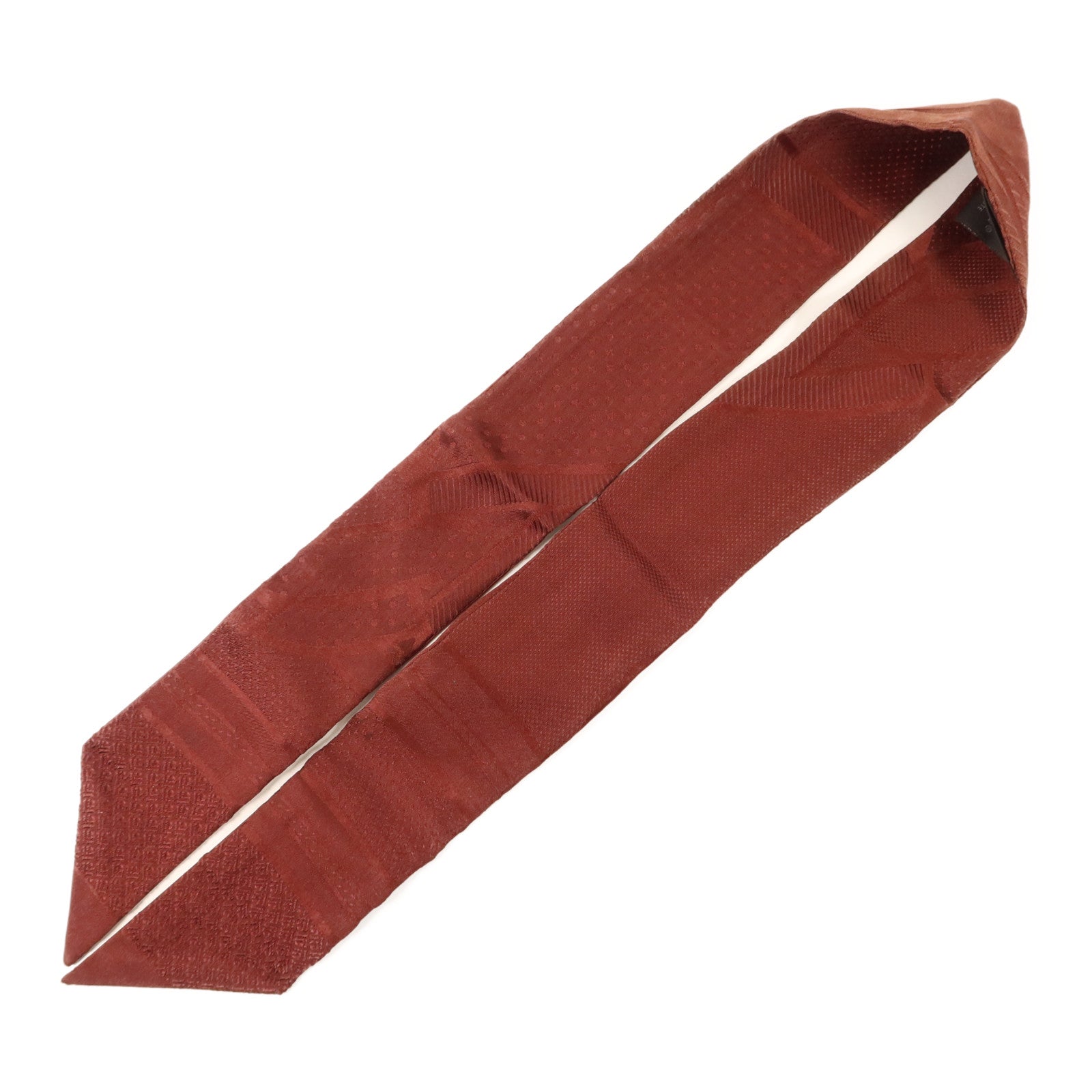 HERMES 絲質/Swift皮革Twilly絲巾Bordeaux