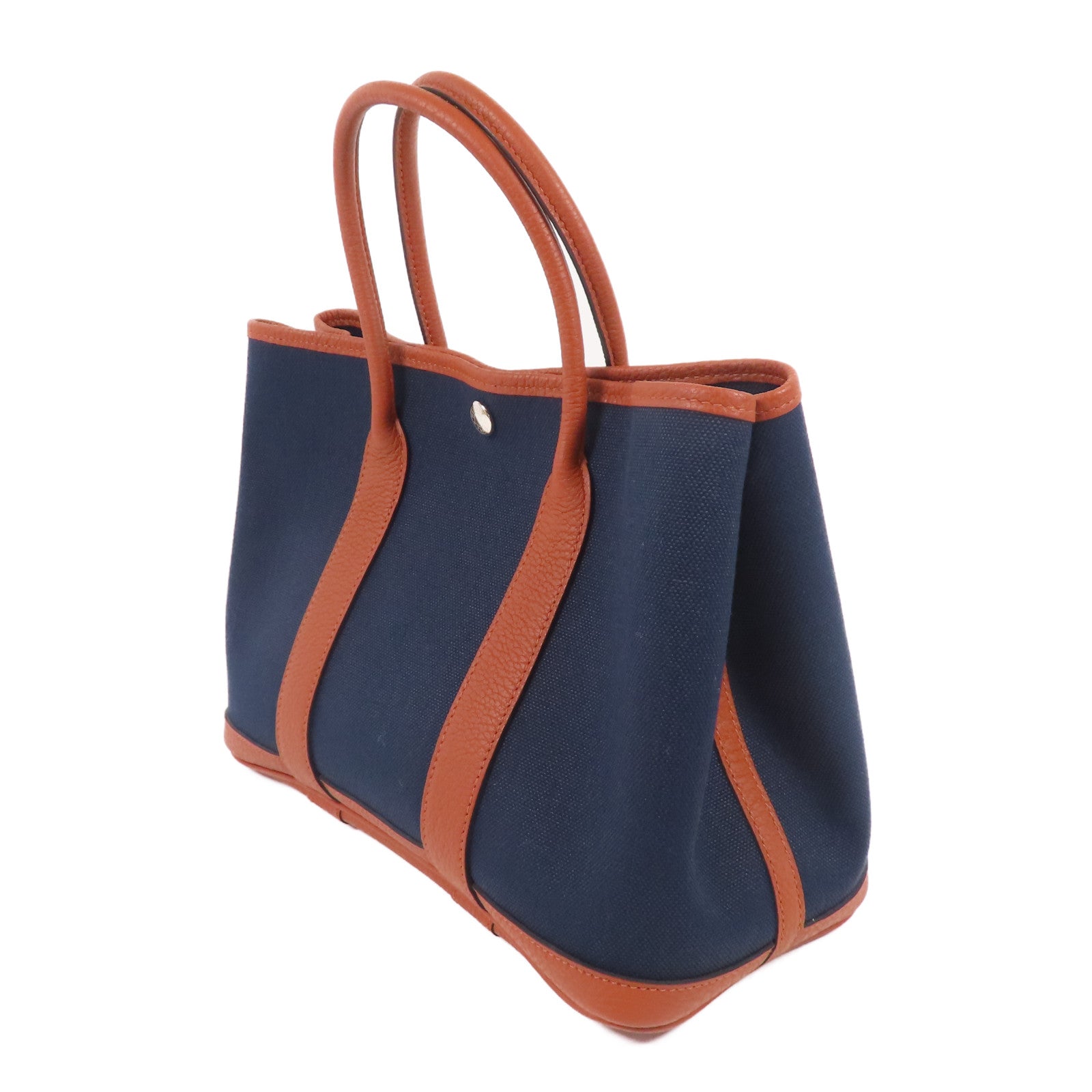 HERMES 帆布Garden Party TPM銀扣手挽袋