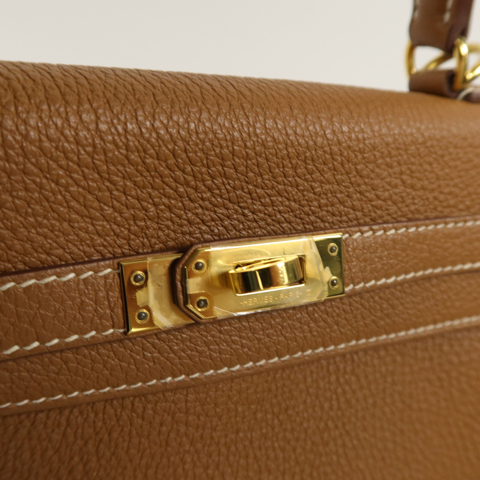 HERMES Clemence皮革Kelly 25手挽肩背兩用袋Gold