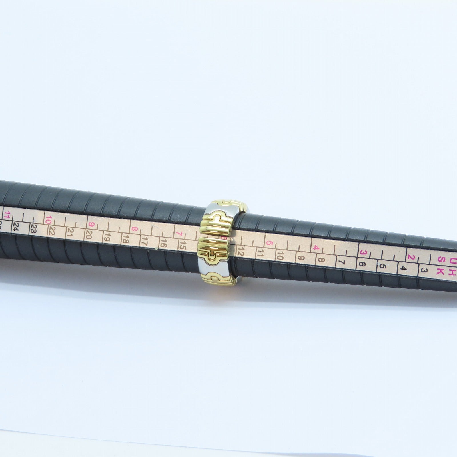 BVLGARI 18K黃金/不鏽鋼Parentesi Ring戒指US#6