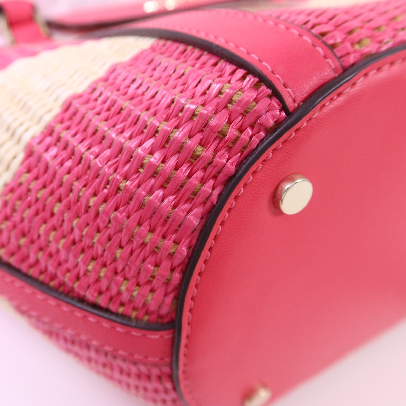 Kate Spade 皮革/Straw2 Way Shoulder Bag金扣手挽肩背兩用袋