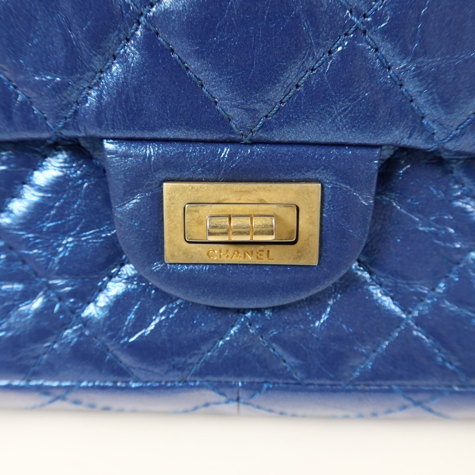 CHANEL 牛皮皮革2.55 Large Reissue金扣鏈帶肩背袋