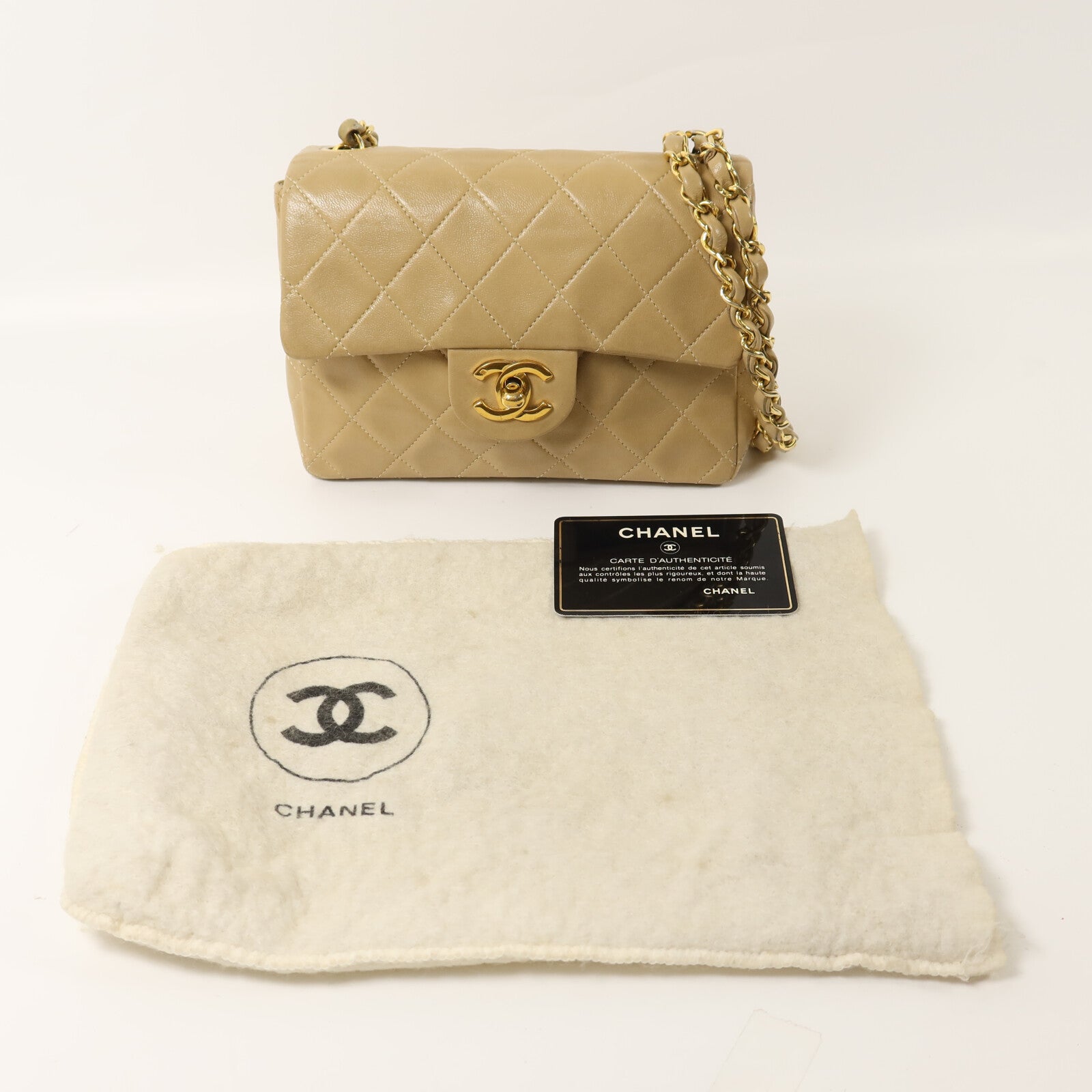 CHANEL 羊皮皮革Vintage Chain Shoulder鏈帶肩背袋