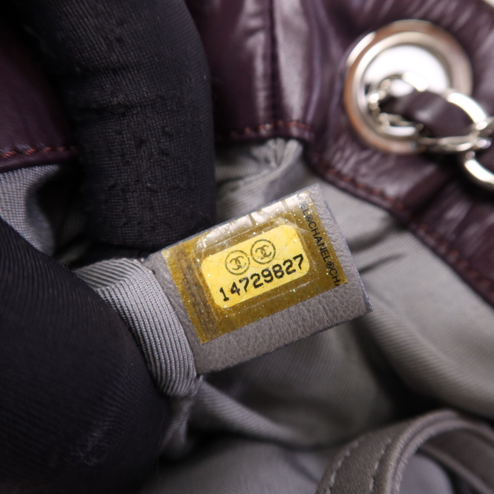 CHANEL 尼龍Chain Shoulder Bag銀扣鏈帶肩背袋