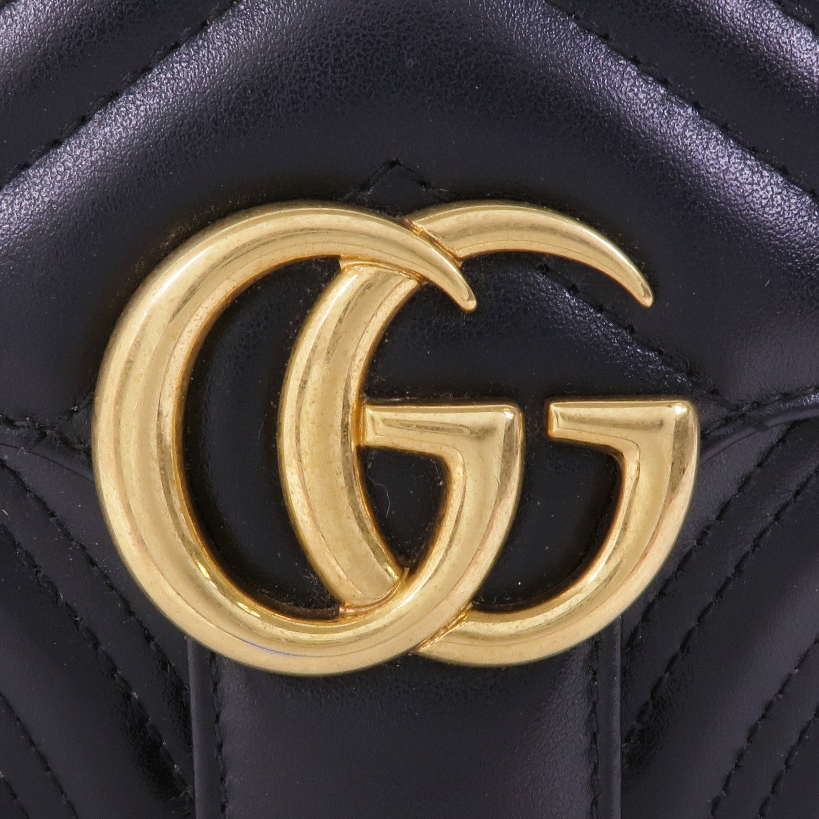 GUCCI 牛皮皮革GG Marmont金扣鏈帶肩背袋