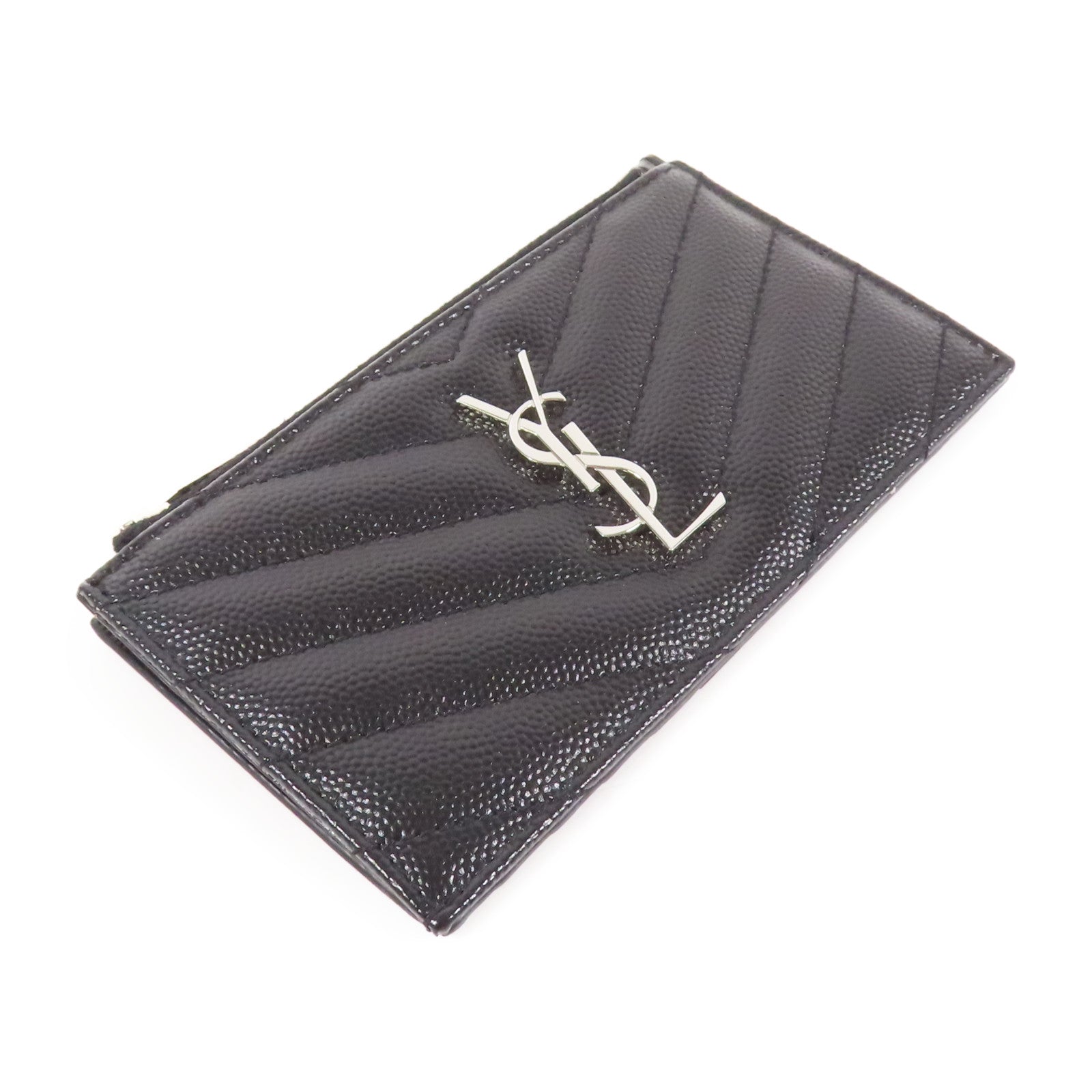 SAINT LAURENT 牛皮皮革Card Case銀扣卡片套