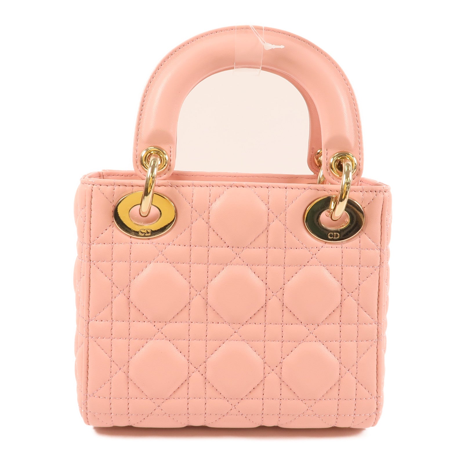 Dior 羊皮皮革Mini Lady Dior金扣鏈帶手挽肩背兩用袋
