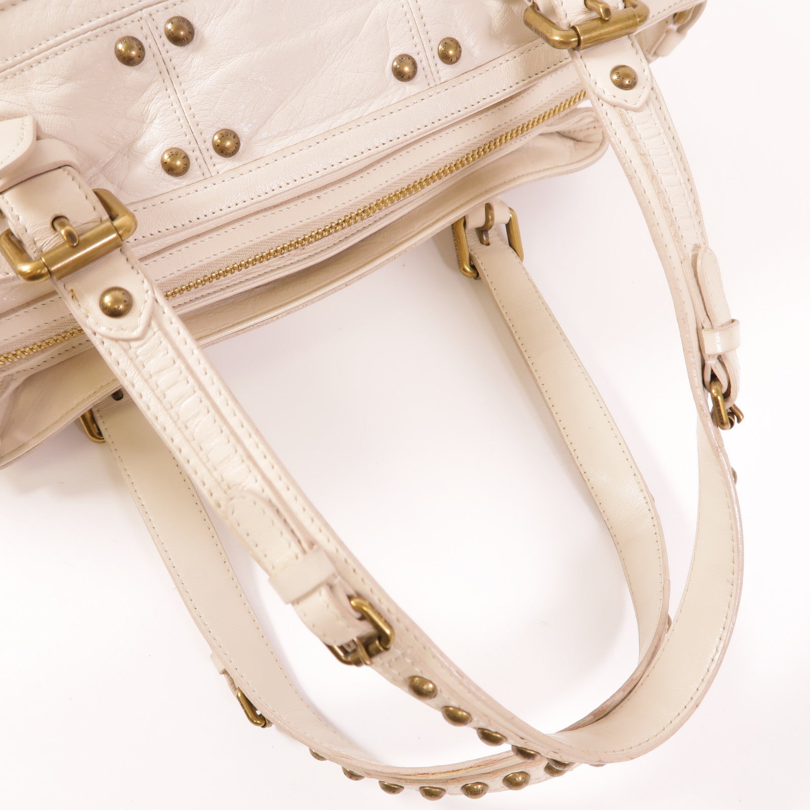 LOUIS VUITTON 牛皮皮革Riveting金扣肩背袋