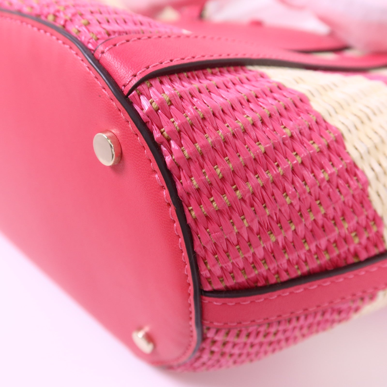 Kate Spade 皮革/Straw2 Way Shoulder Bag金扣手挽肩背兩用袋