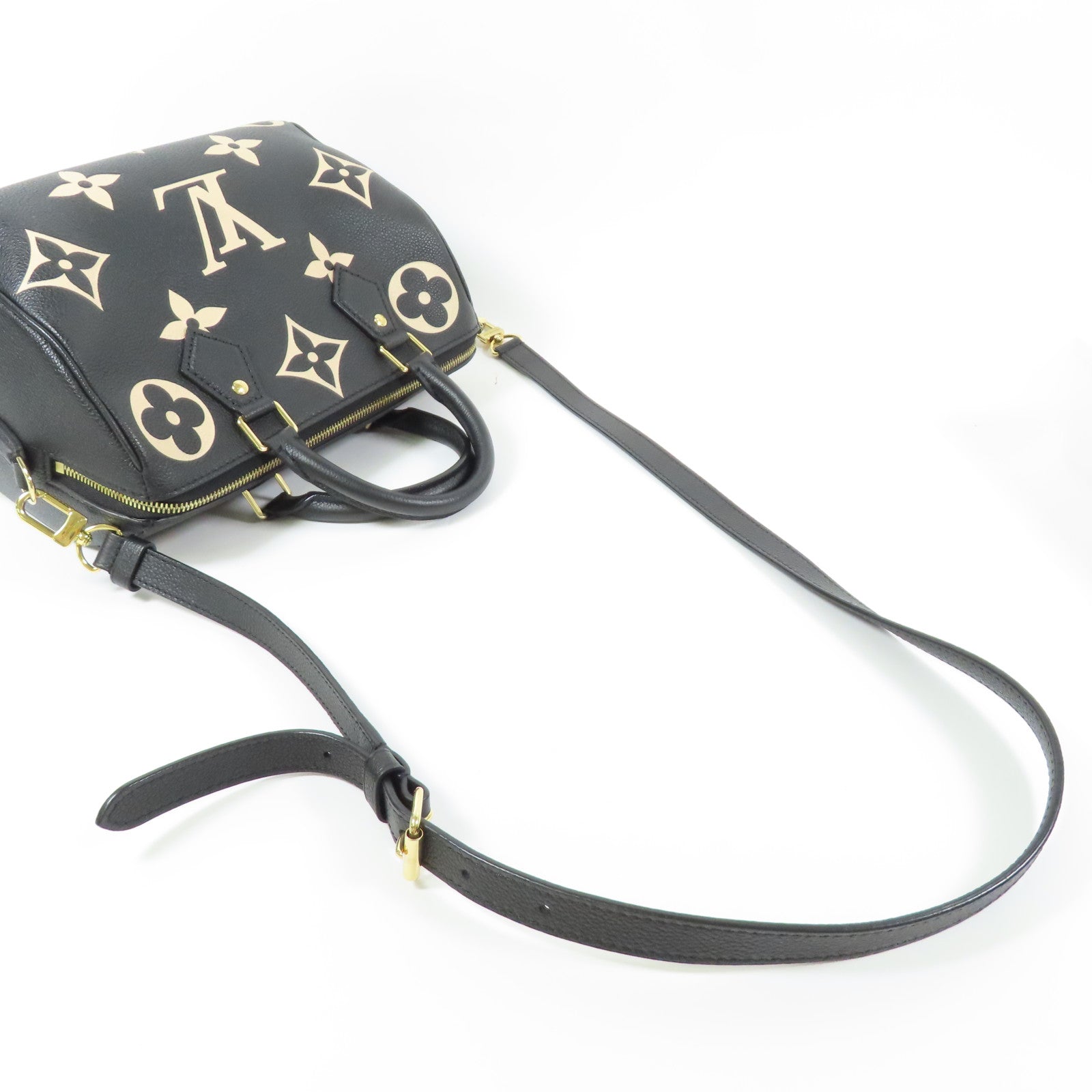 LOUIS VUITTON Monogram Empreinte Speedy Bandouliere 25金扣手挽肩背兩用袋