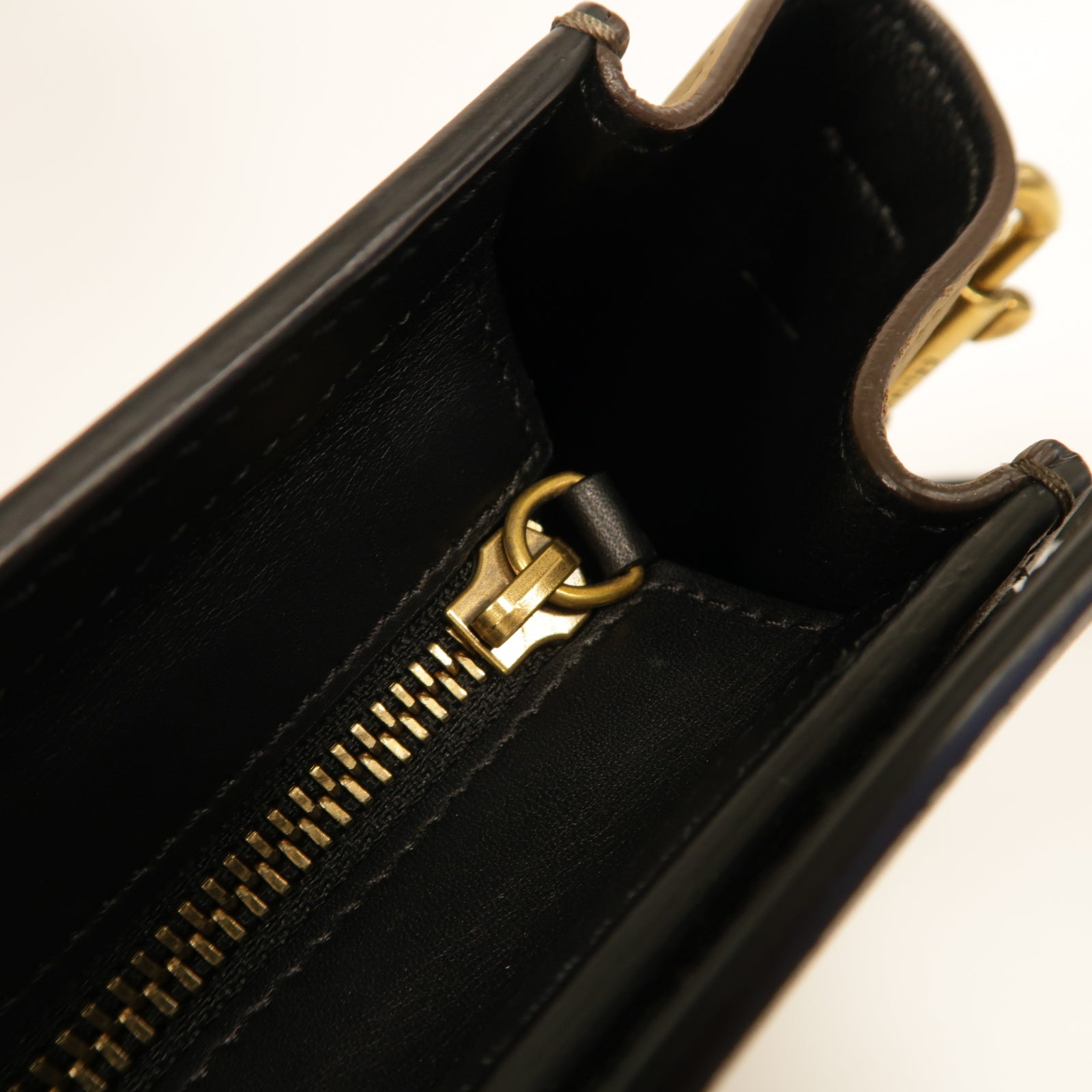CELINE 牛皮皮革Nano Luggage金扣手挽肩背兩用袋灰色/棕色/黒色