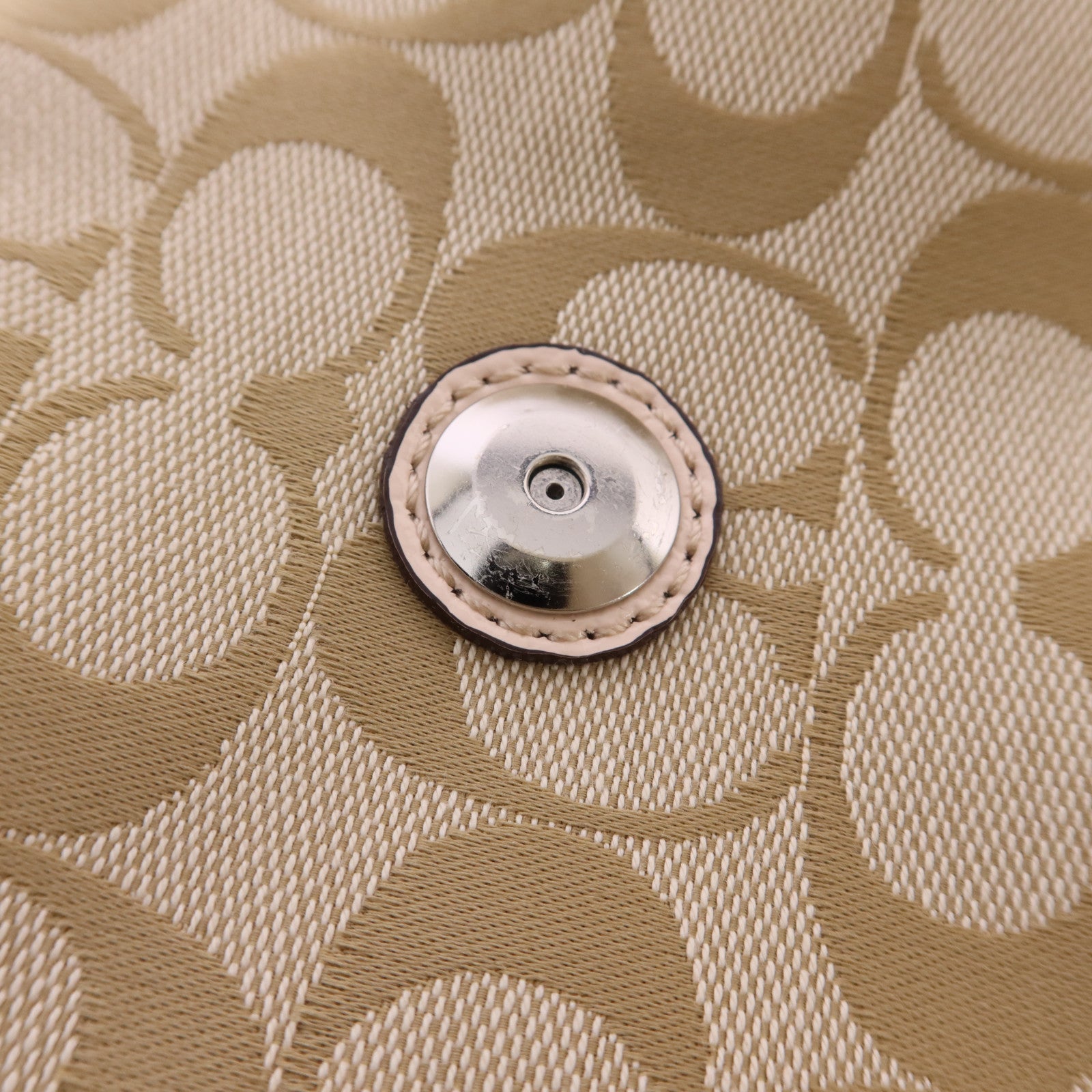 COACH 帆布Shoulder Bag銀扣肩背袋