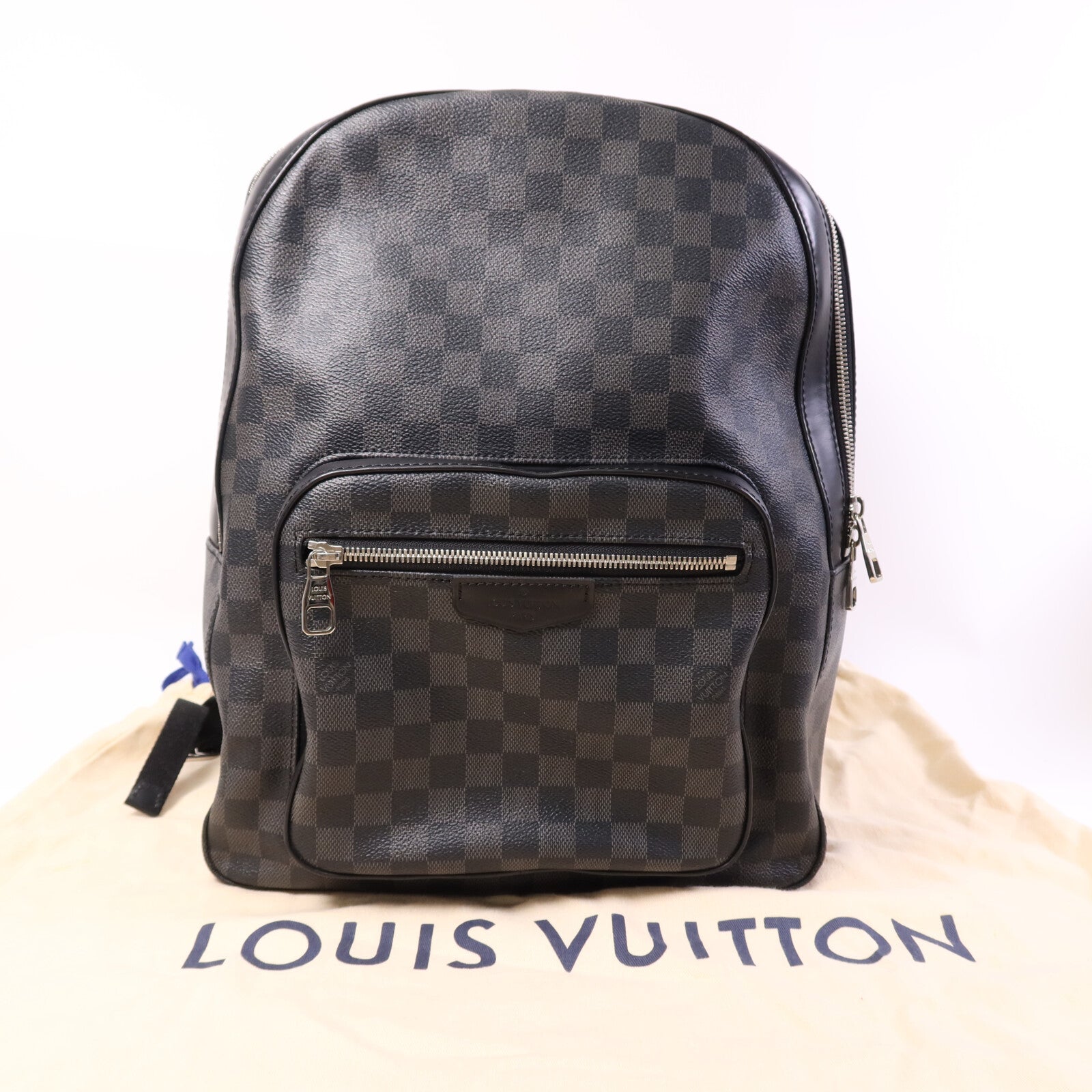 LOUIS VUITTON Damier Graphite Josh銀扣背包