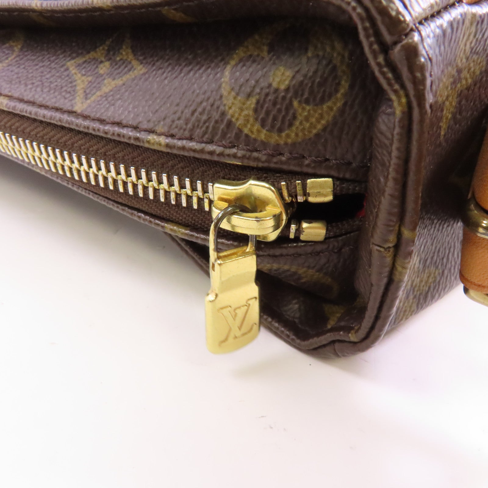 LOUIS VUITTON Monogram Viva Cite MM金扣肩背袋啡色