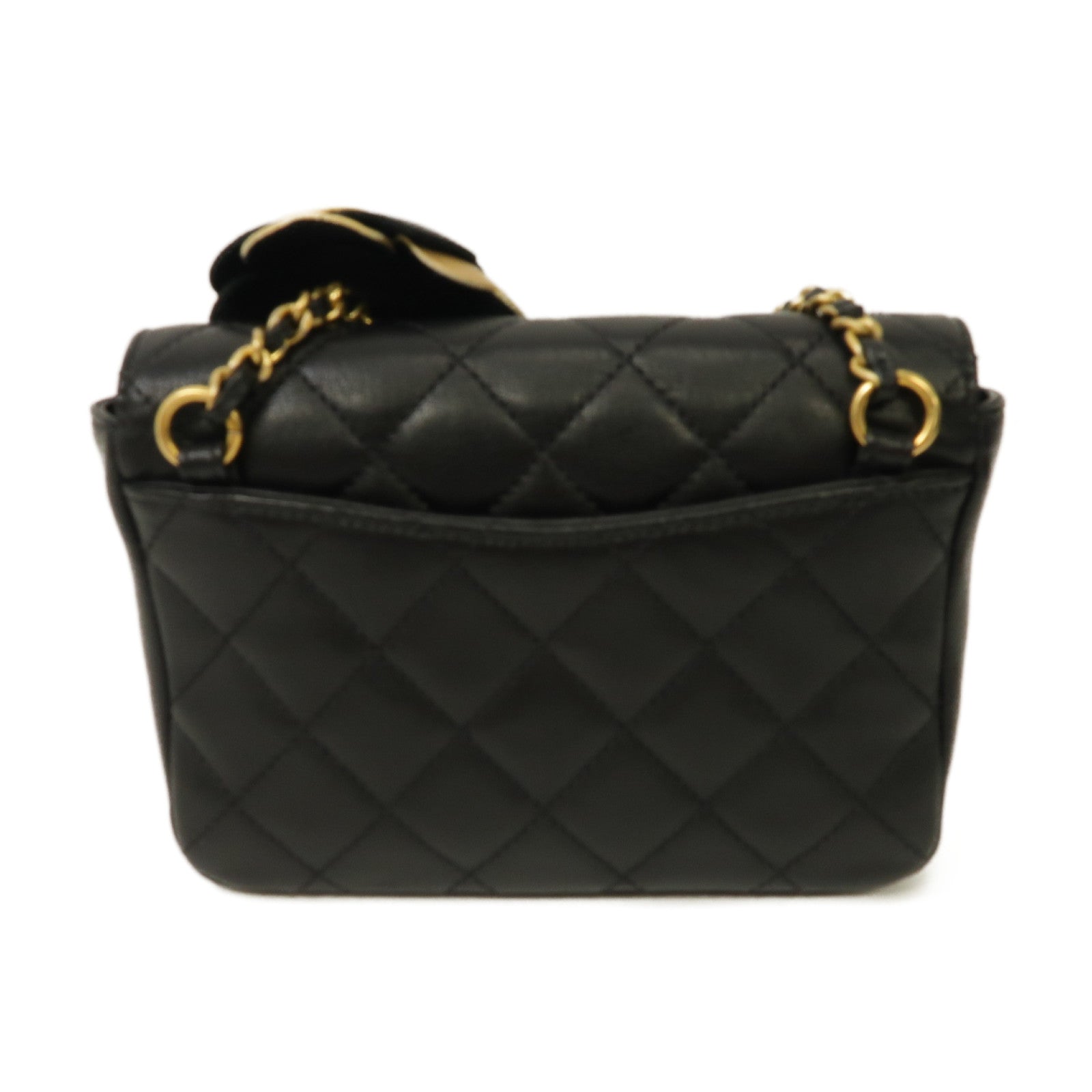 CHANEL 【激減優惠】菱格牛皮皮革Waist Bag金扣腰包黑色