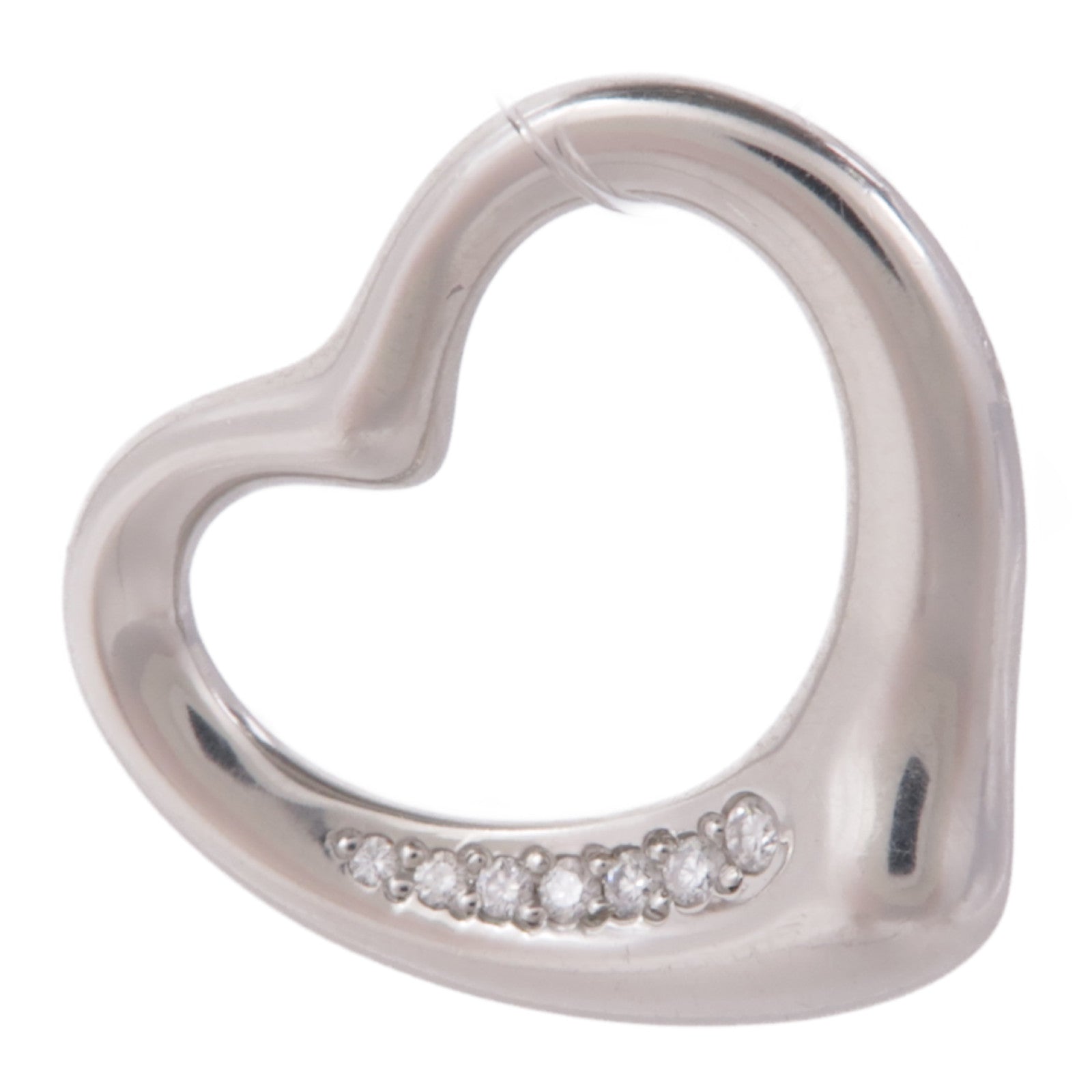 TIFFANY＆CO PT950鉑金Open Heart Pendant Top鑽石吊墜