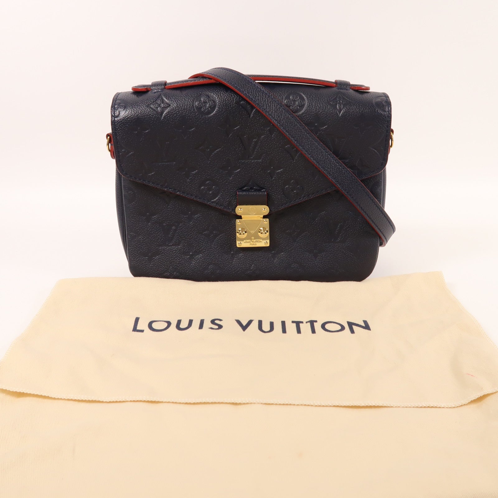 LOUIS VUITTON Monogram Empreinte Pochette Metis金扣手挽肩背兩用袋