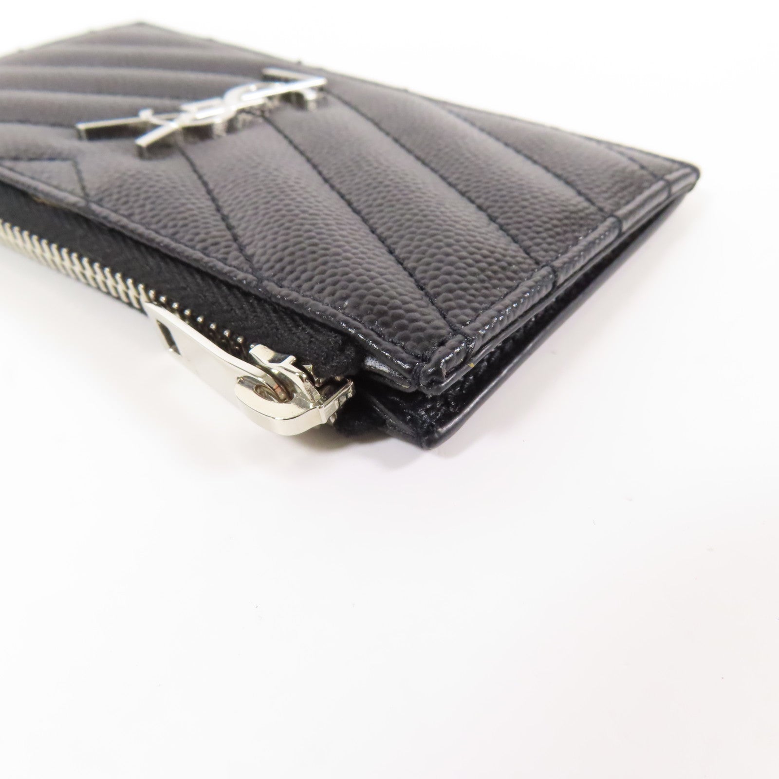 SAINT LAURENT 牛皮皮革Card Case銀扣卡片套