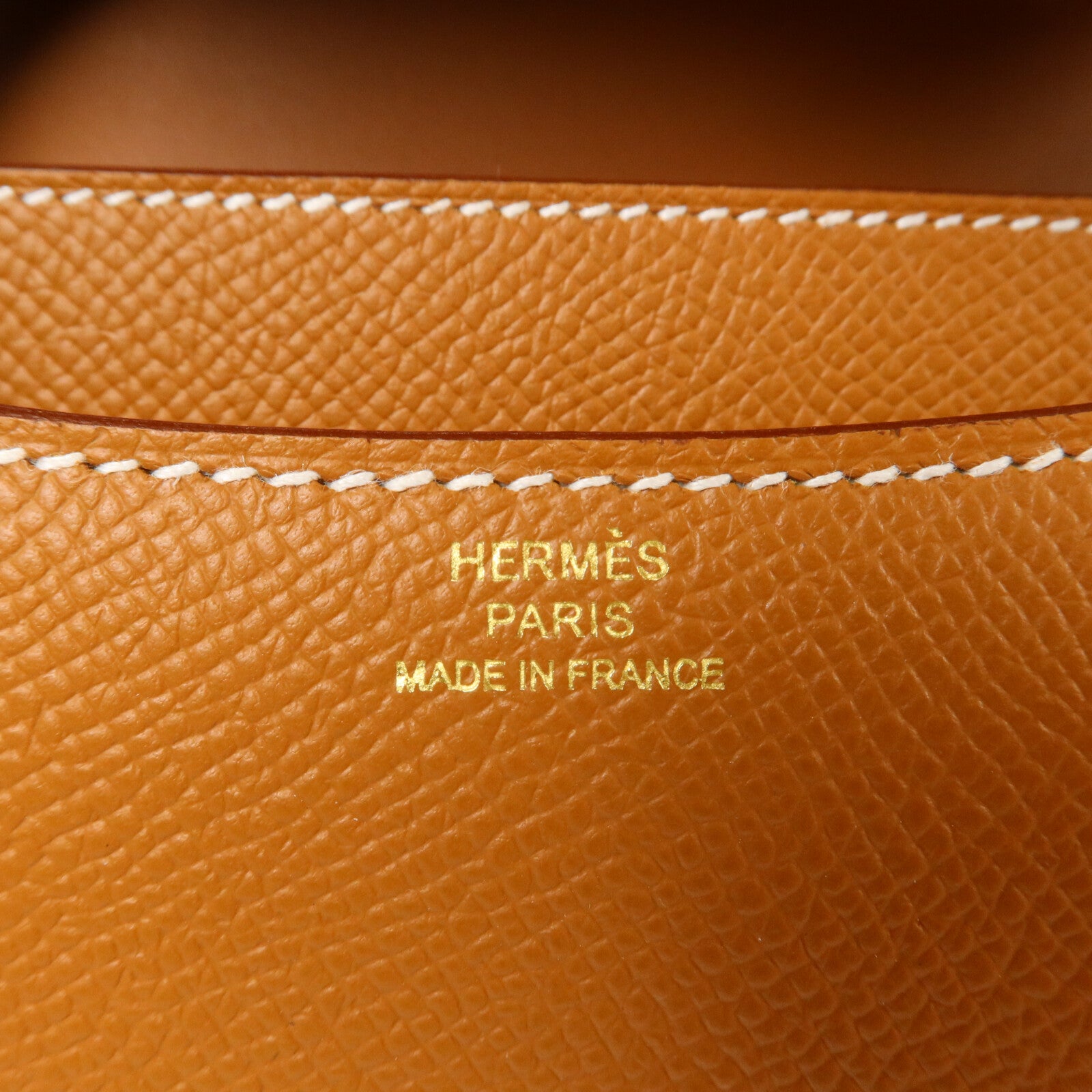 HERMES Epsom皮革Constance Mini肩背袋Gold