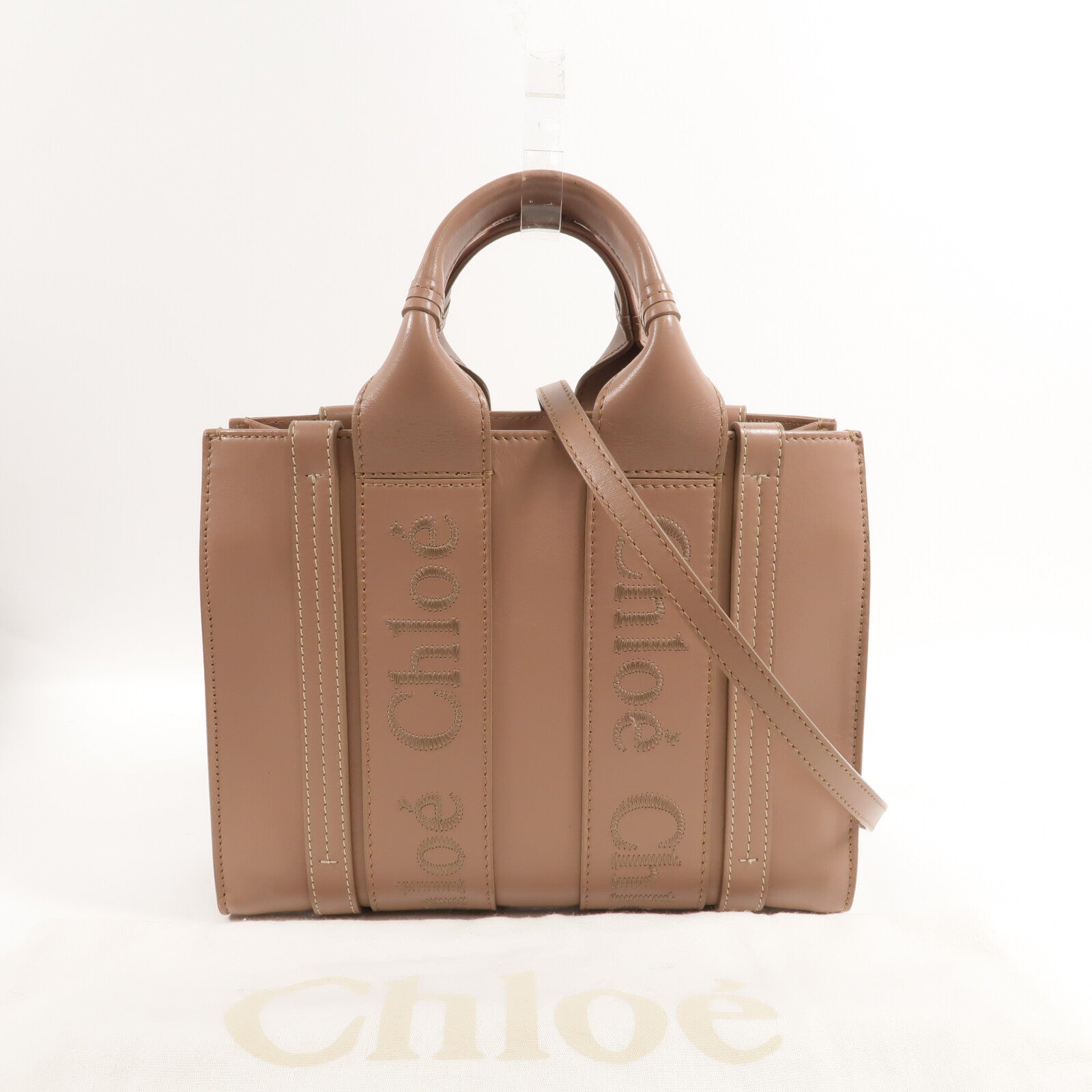 Chloe 牛皮皮革Small Woody手挽肩背兩用袋