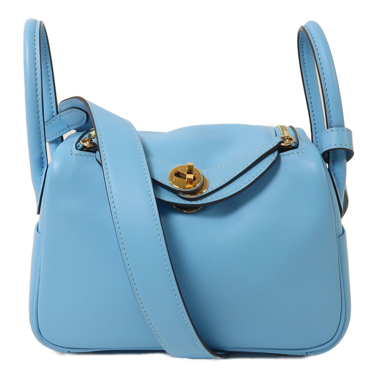 HERMES Swift皮革Mini Lindy金扣手挽肩背兩用袋