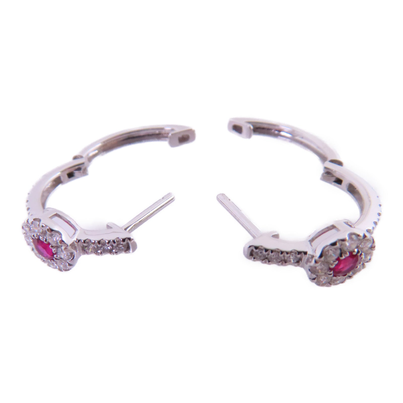 JEWELRY 【激減優惠】18K白金/紅寶石/鑽石Ruby Diamond Earrings耳環