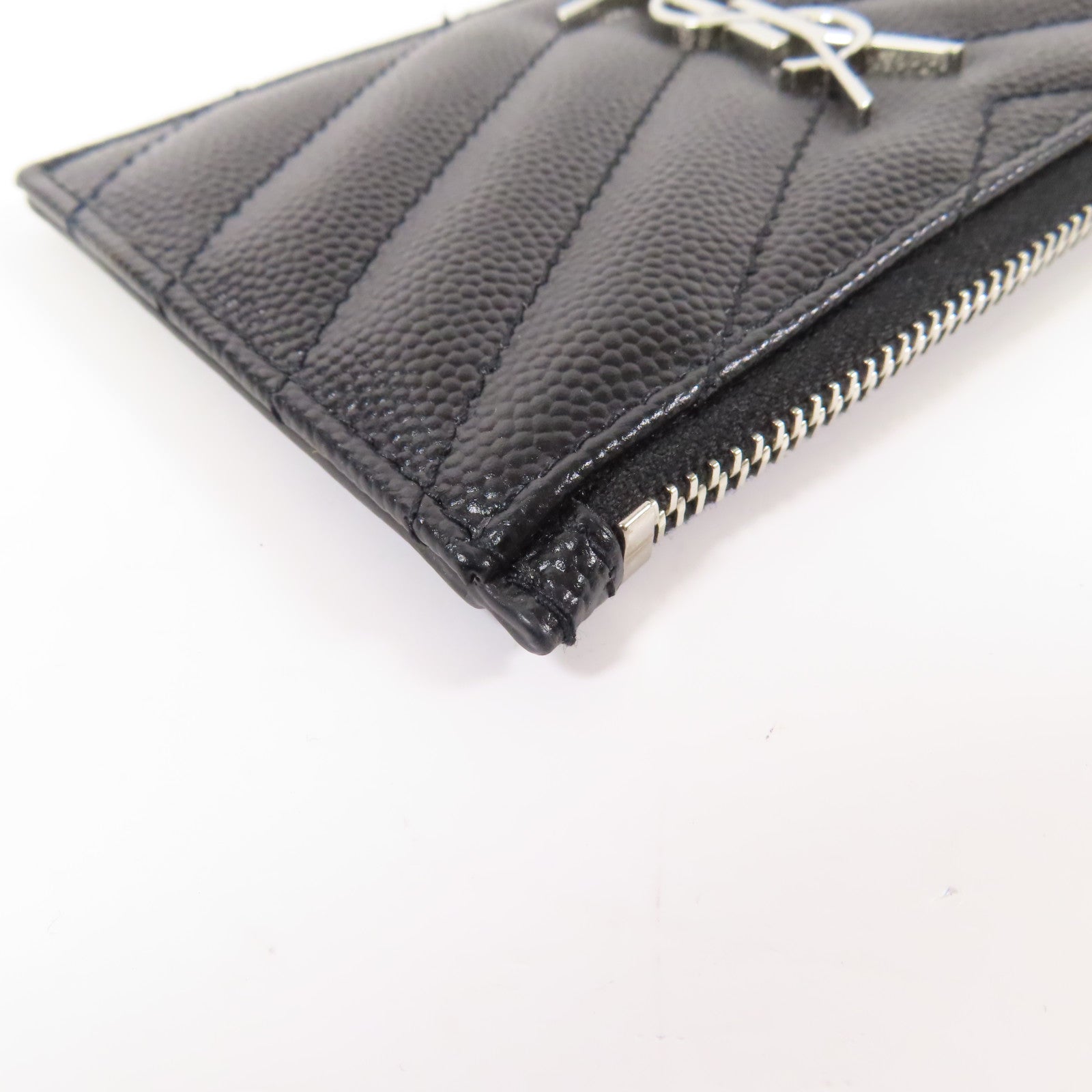 SAINT LAURENT 牛皮皮革Card Case銀扣卡片套