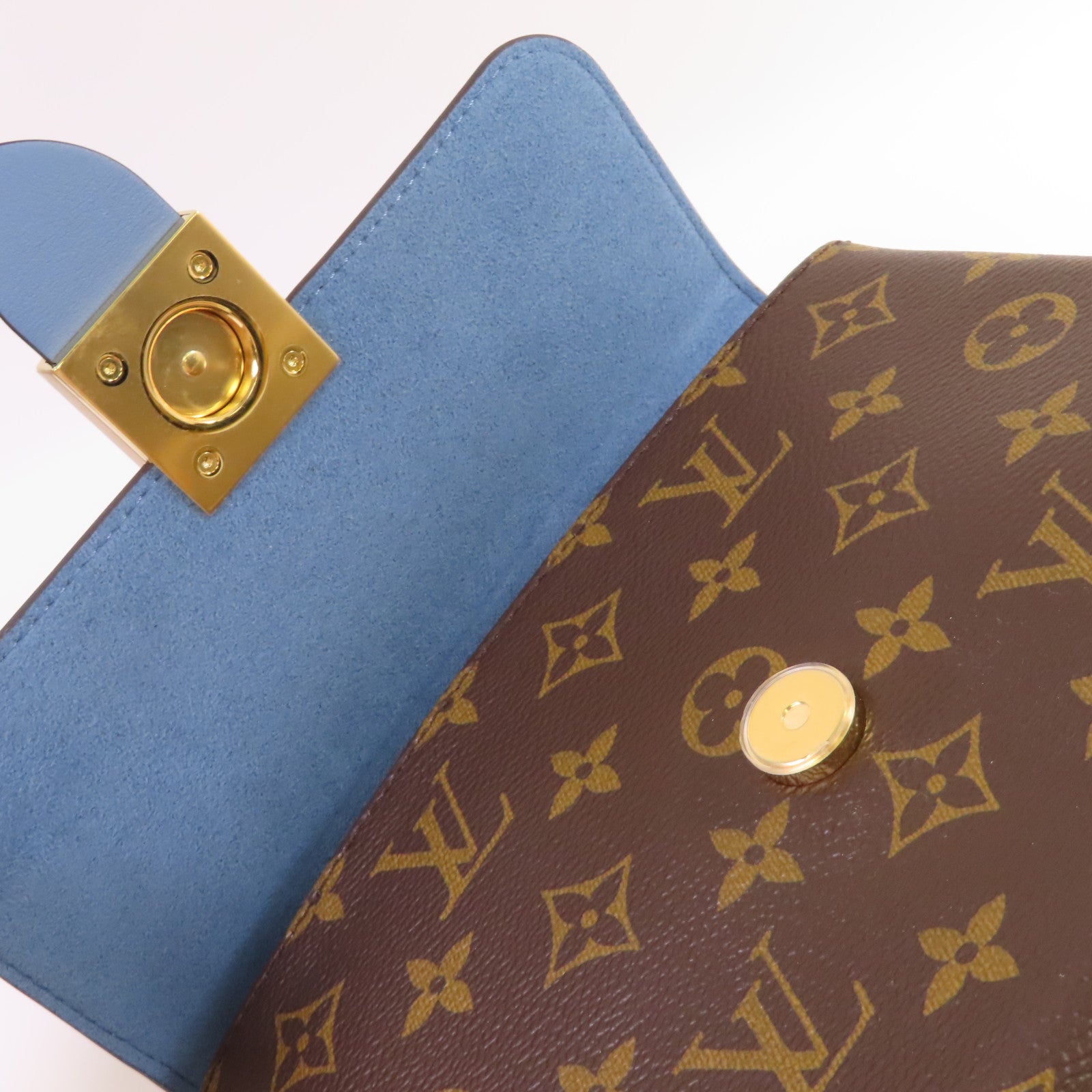 LOUIS VUITTON Monogram Locky BB 2Way Shoulder Bag金扣手挽肩背兩用袋啡色/藍色