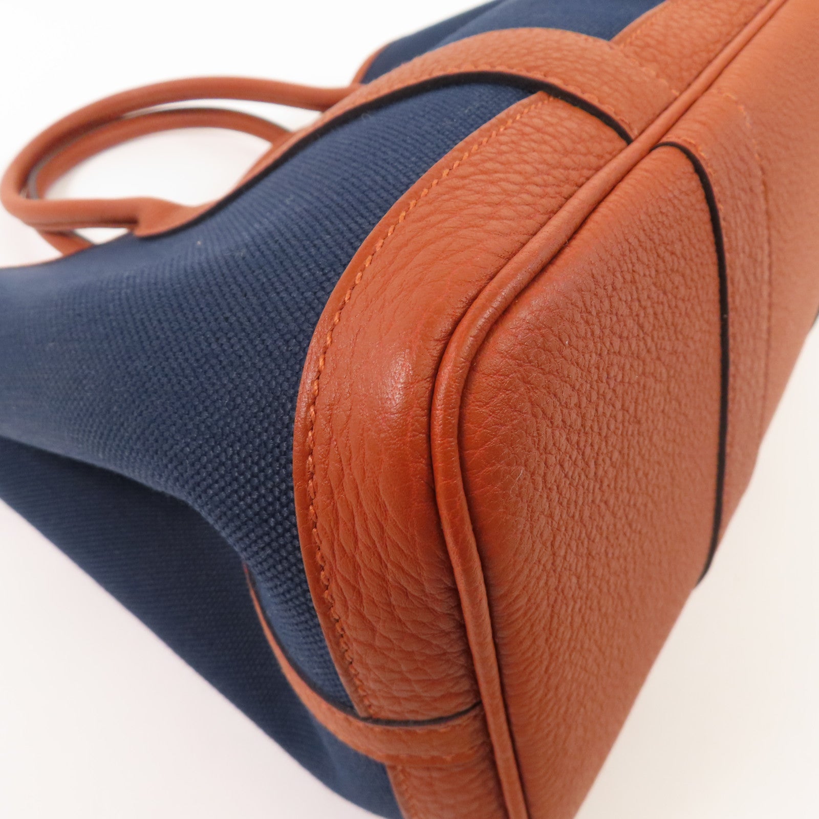 HERMES 帆布Garden Party TPM銀扣手挽袋