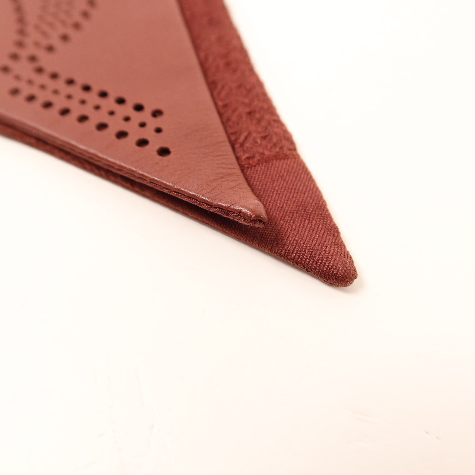 HERMES 絲質/Swift皮革Twilly絲巾Bordeaux