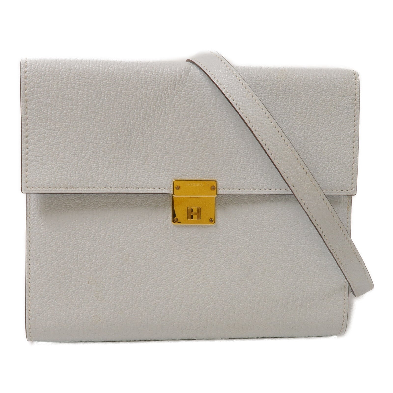 HERMES Chevre皮革Clic 16肩背袋Bleu Brume