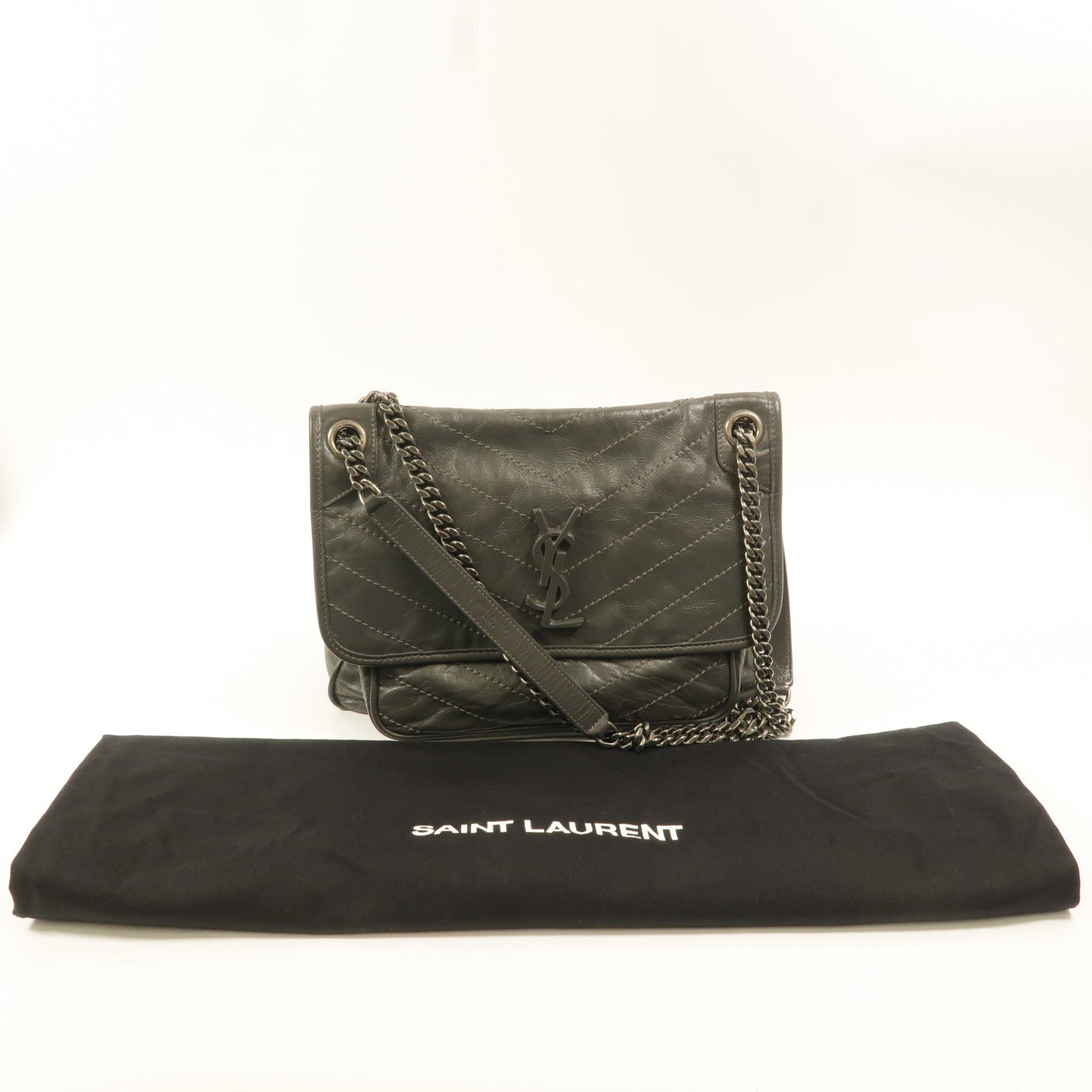 SAINT LAURENT 牛皮皮革Niki Medium Bag鏈帶肩背袋