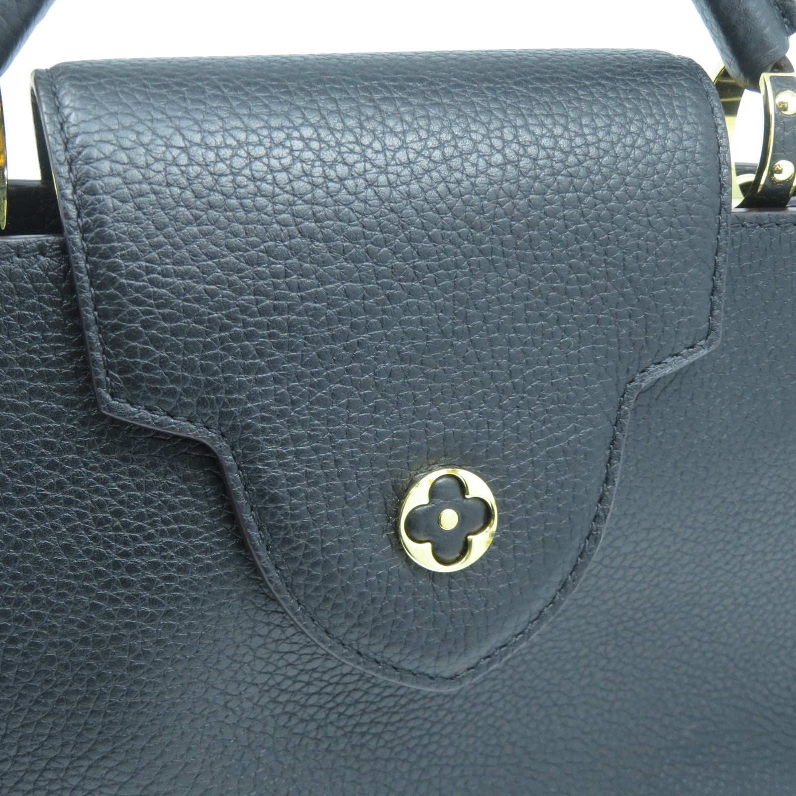 LOUIS VUITTON 【激減優惠】牛皮皮革Capucines BB金扣手挽肩背兩用袋黑色