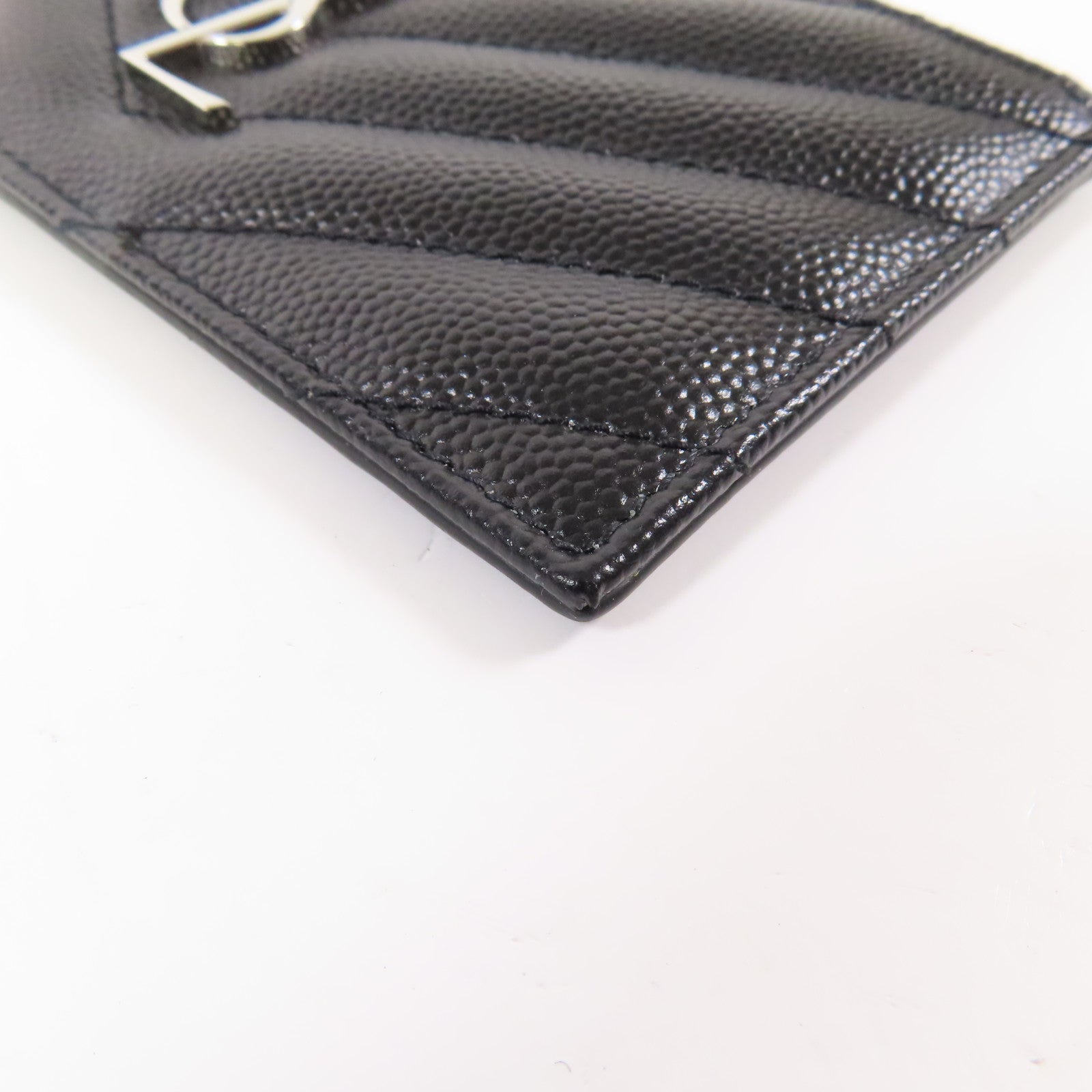 SAINT LAURENT 牛皮皮革Card Case銀扣卡片套